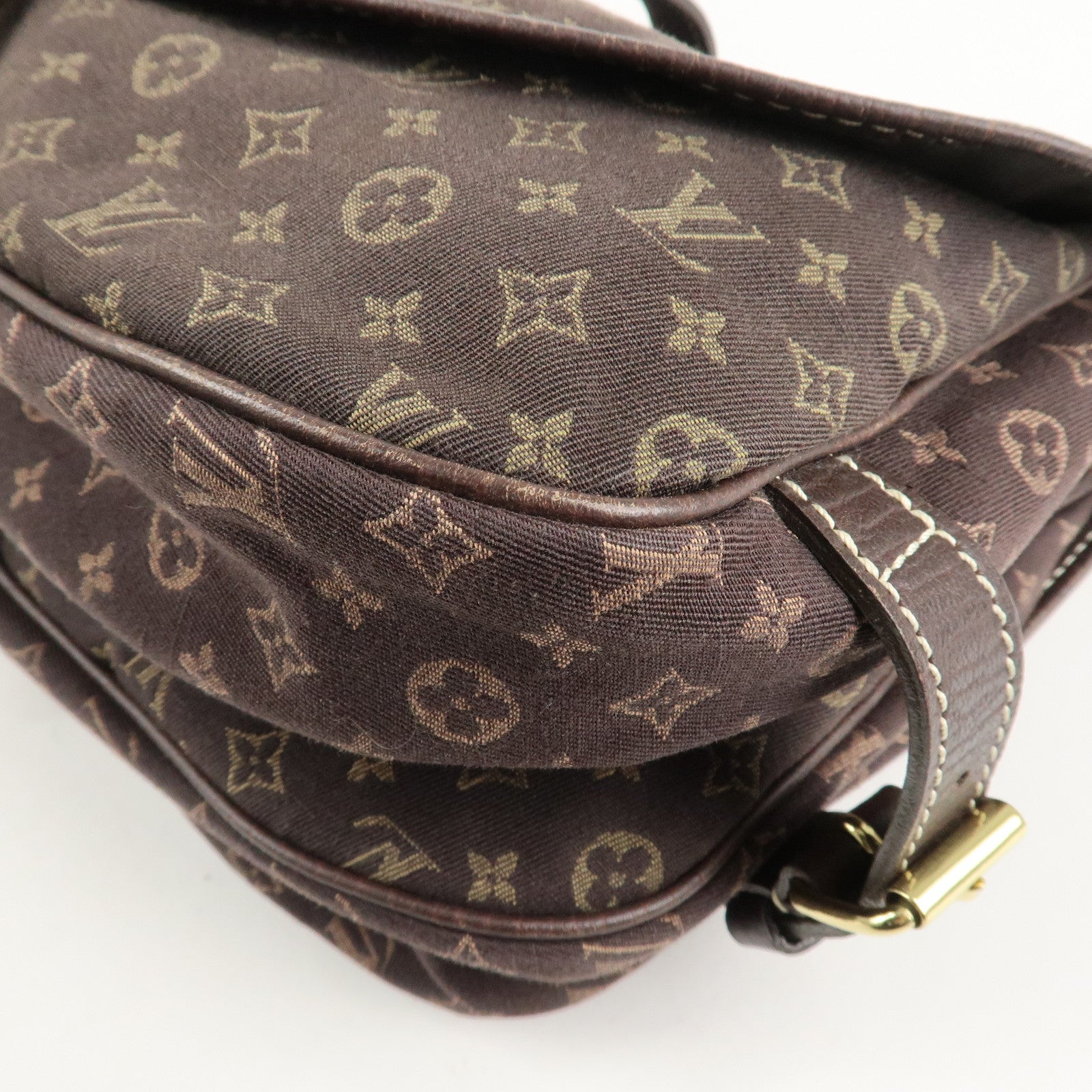 Louis Vuitton Monogram Mini Lin Saumur 30 Ebene Brown M95227 Used
