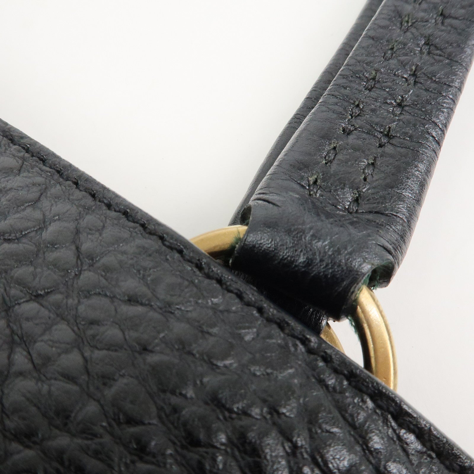 PRADA Triangle Logo Leather Shoulder Bag Hand Bag Black BR1976