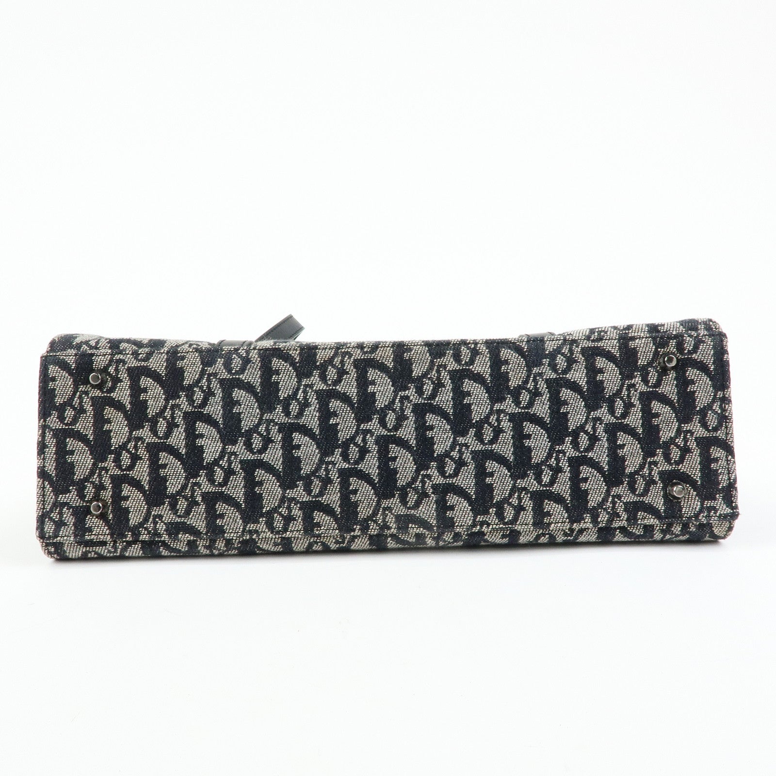 Christian Dior Trotter Saddle Jacquard Leather Shoulder Bag Black