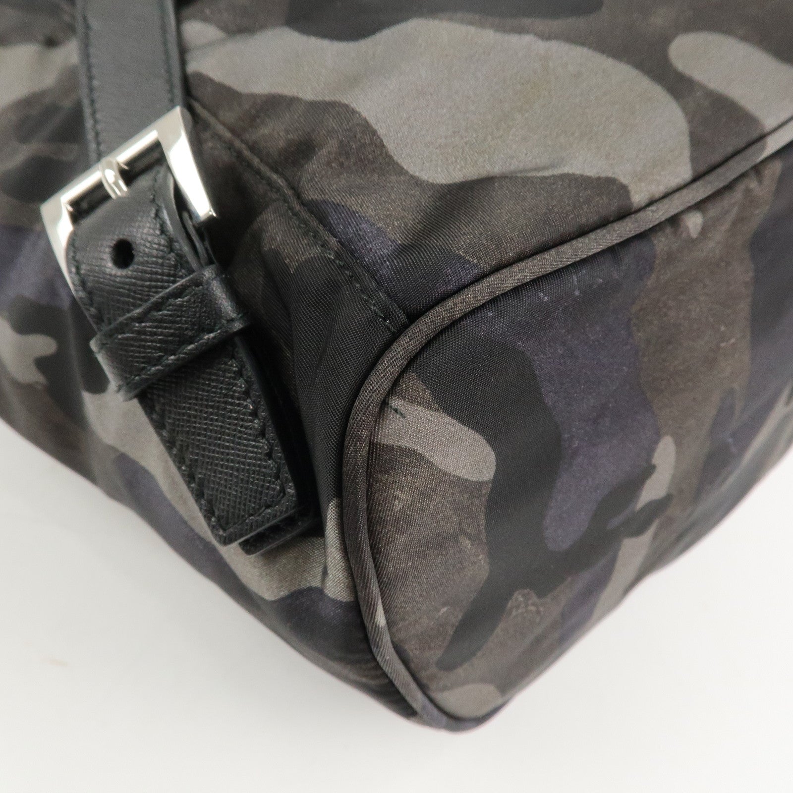 PRADA Triangle Logo Nylon Camouflage Backpack Ruck Sack BZ0032