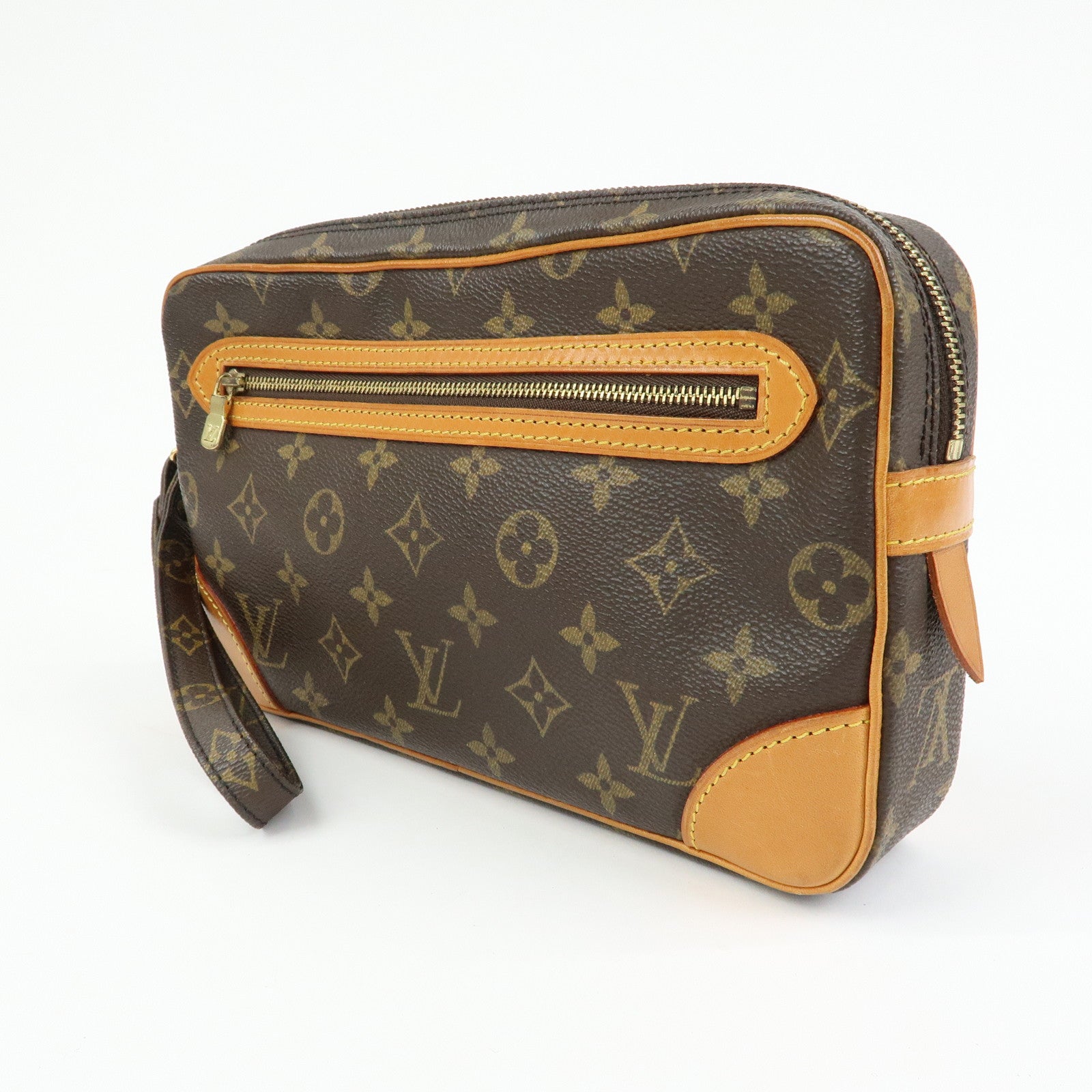 Louis Vuitton Monogram Marly Dragonne GM Clutch Bag Brown M51825