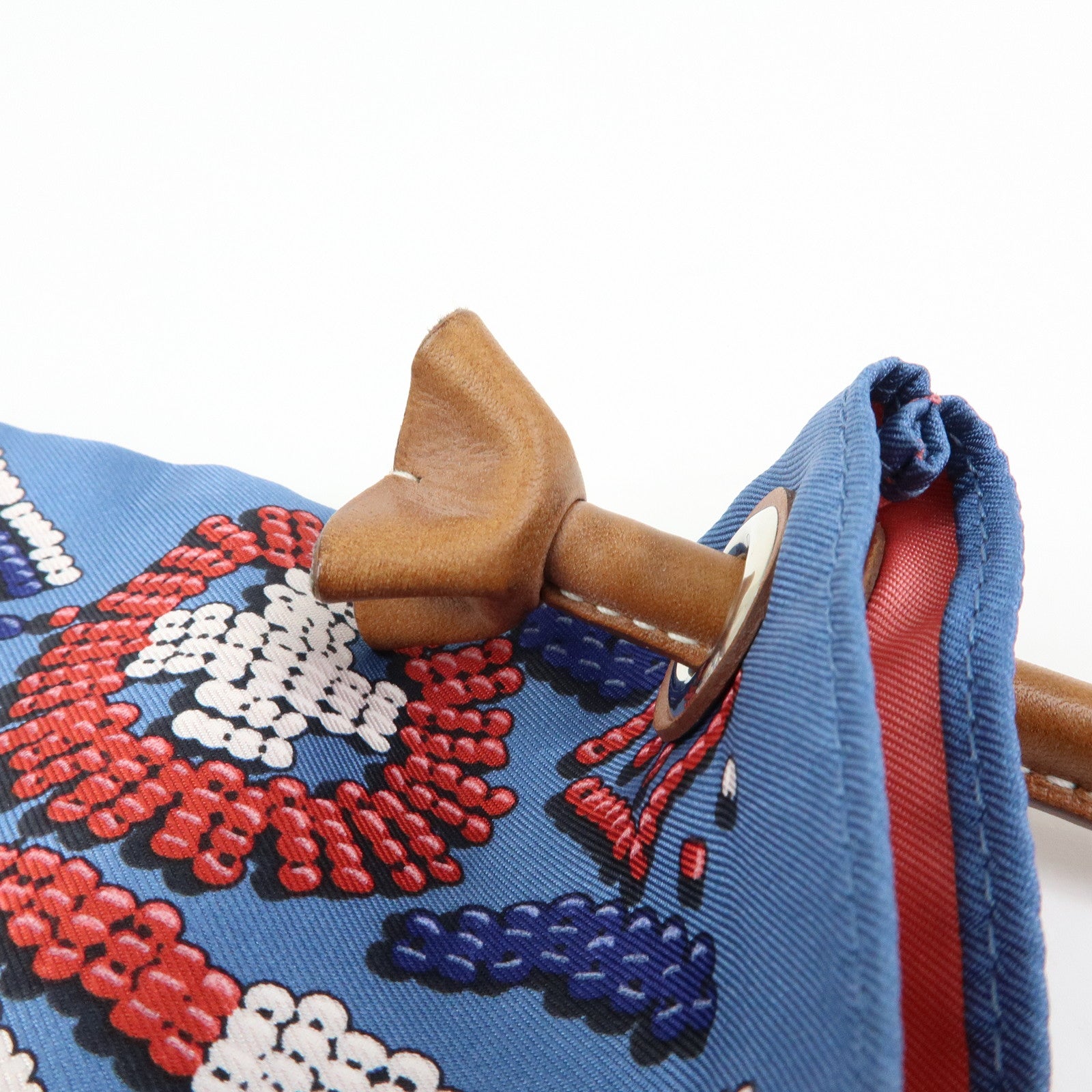 HERMS Silky City PM Silk Leather Shoulder Bag Kelly en Perles Blue