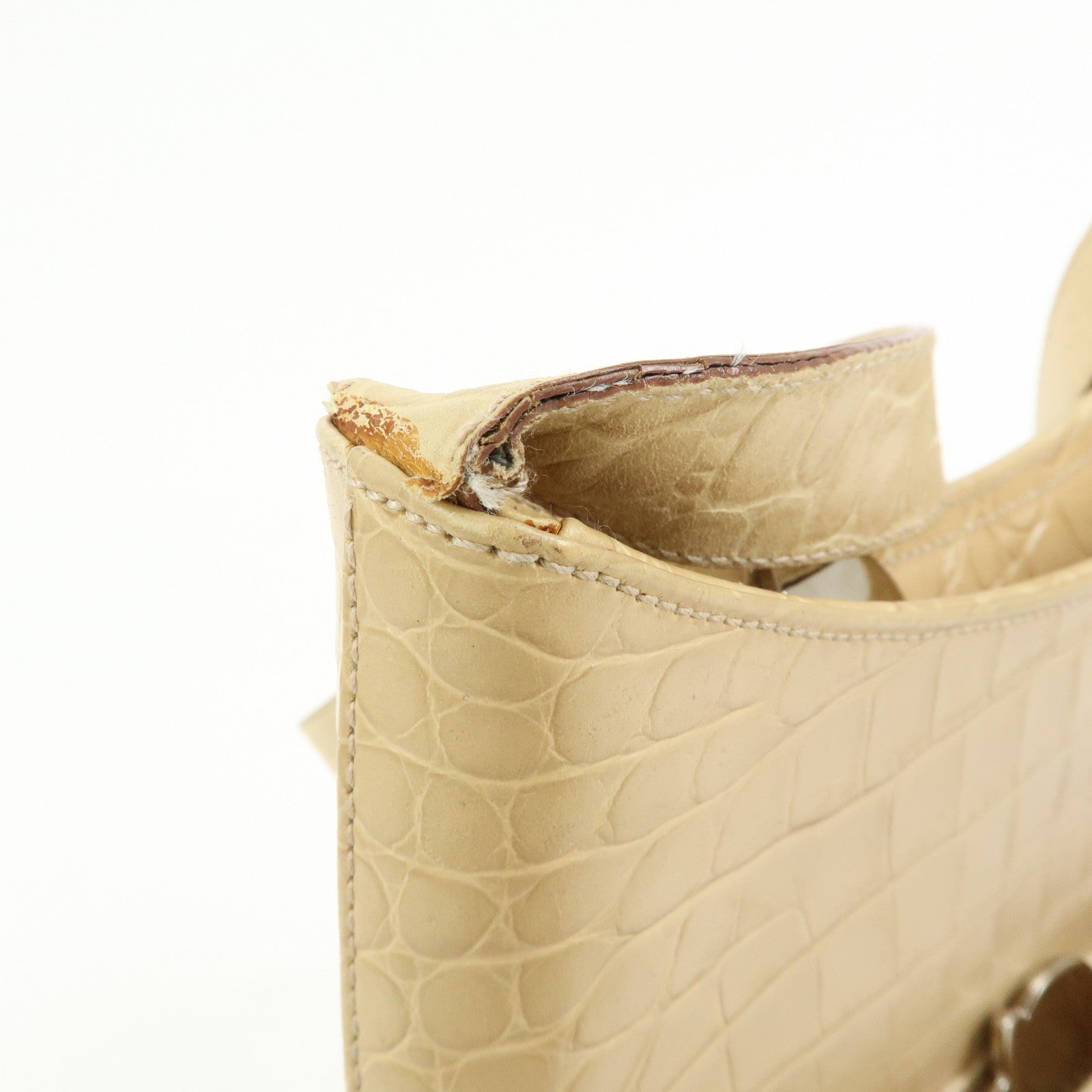 Ferragamo Gancini Embossed Leather Shoulder Bag Beige