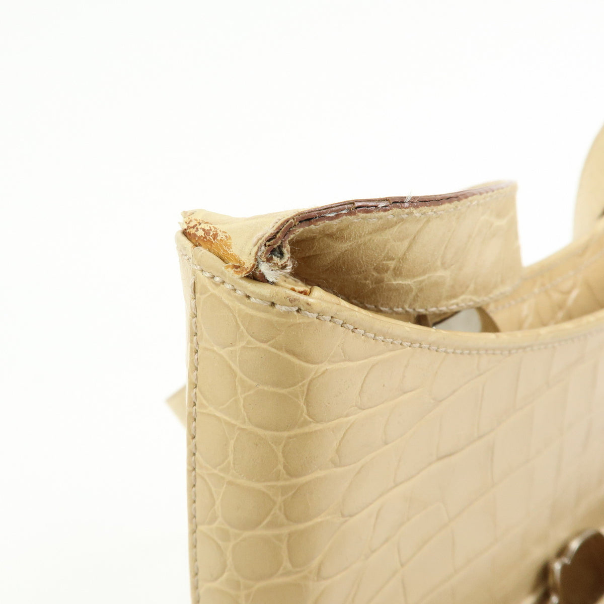 Ferragamo Gancini Embossed Leather Shoulder Bag Beige