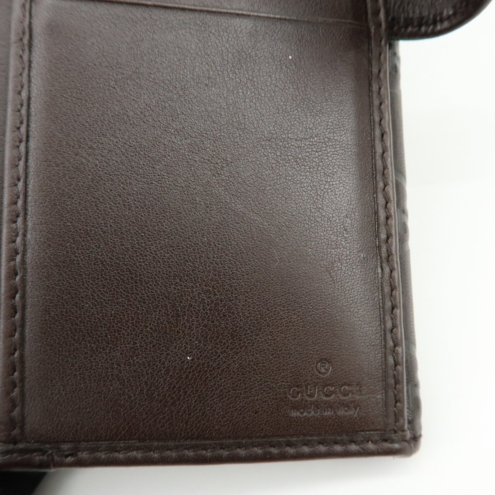 GUCCI Guccissima Leather Long Wallet Dark Brown 112715
