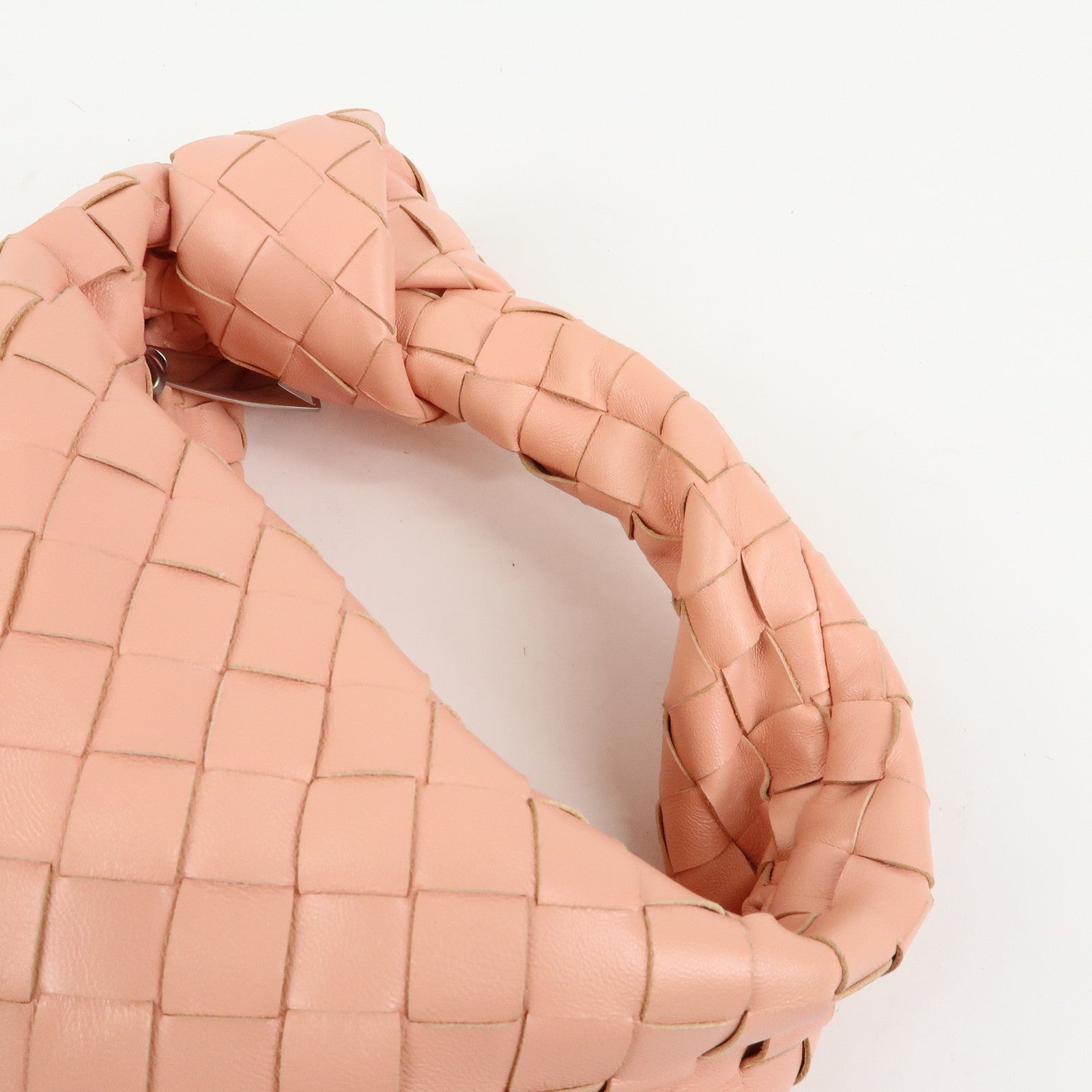 BOTTEGA VENETA Mini Jodie Intrecciato Leather Hand Bag Pink