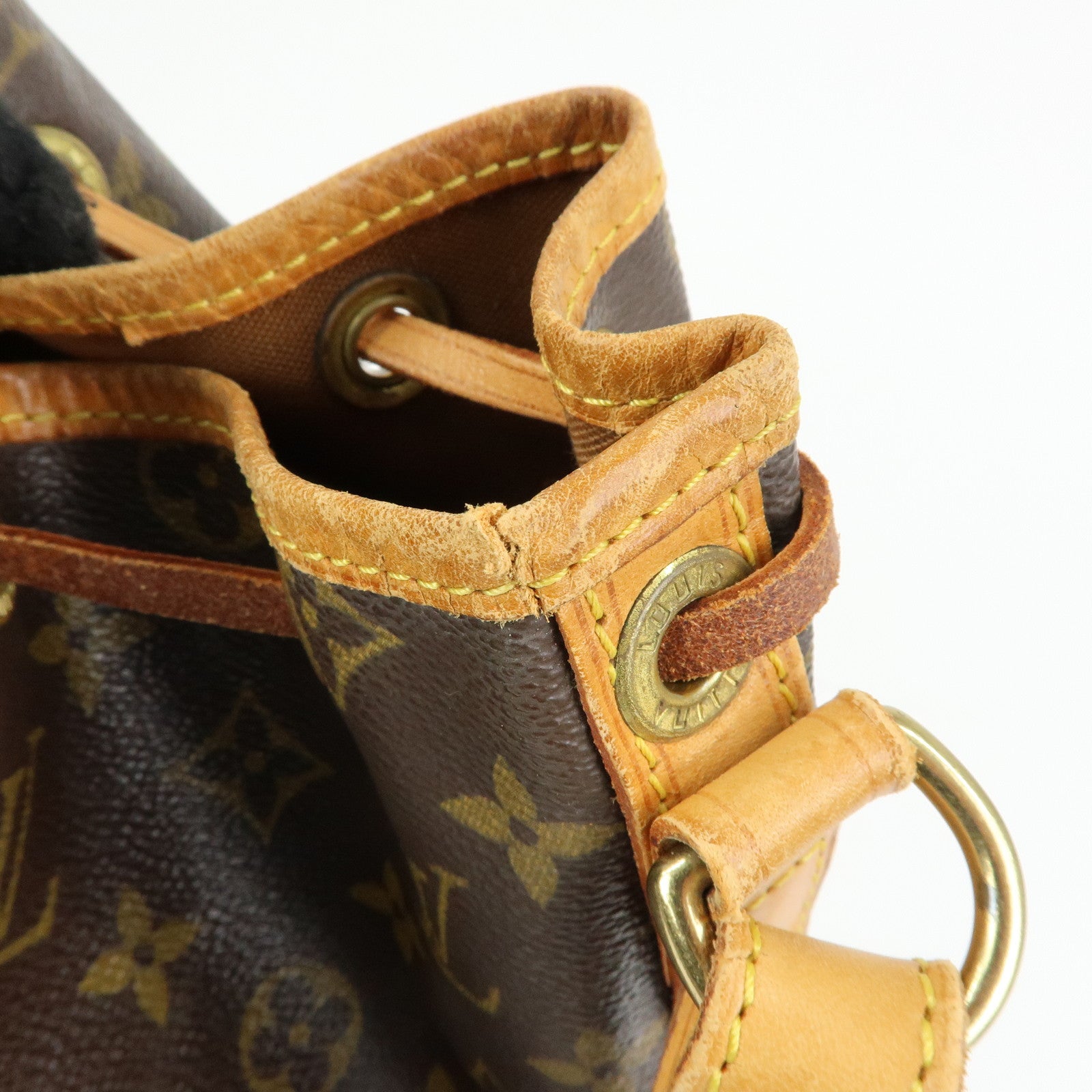 Louis Vuitton Monogram Canvas Leather Noe Shoulder Bag Brown M42224