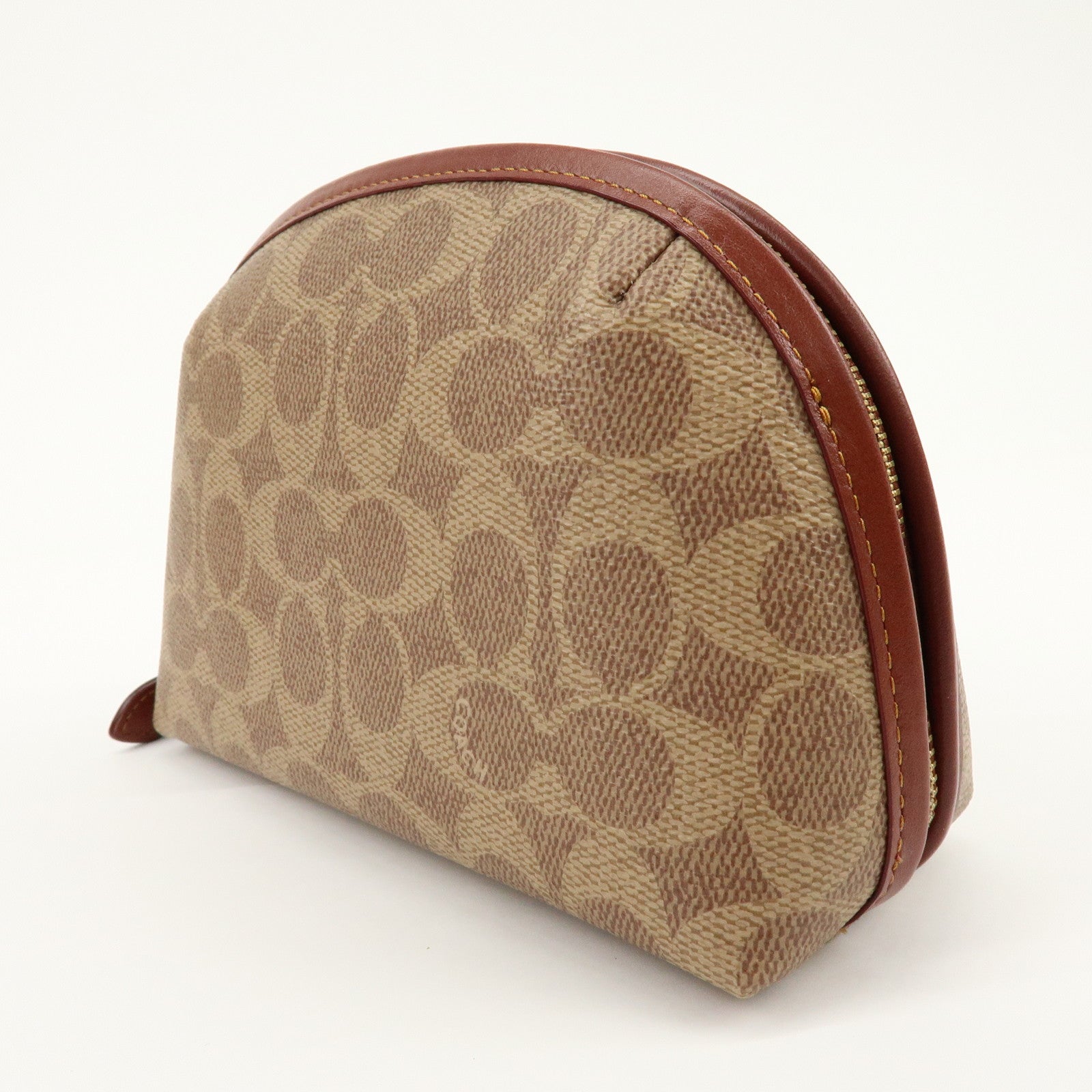 Coach Signature PVC Pouch Cosmetic Pouch Brown