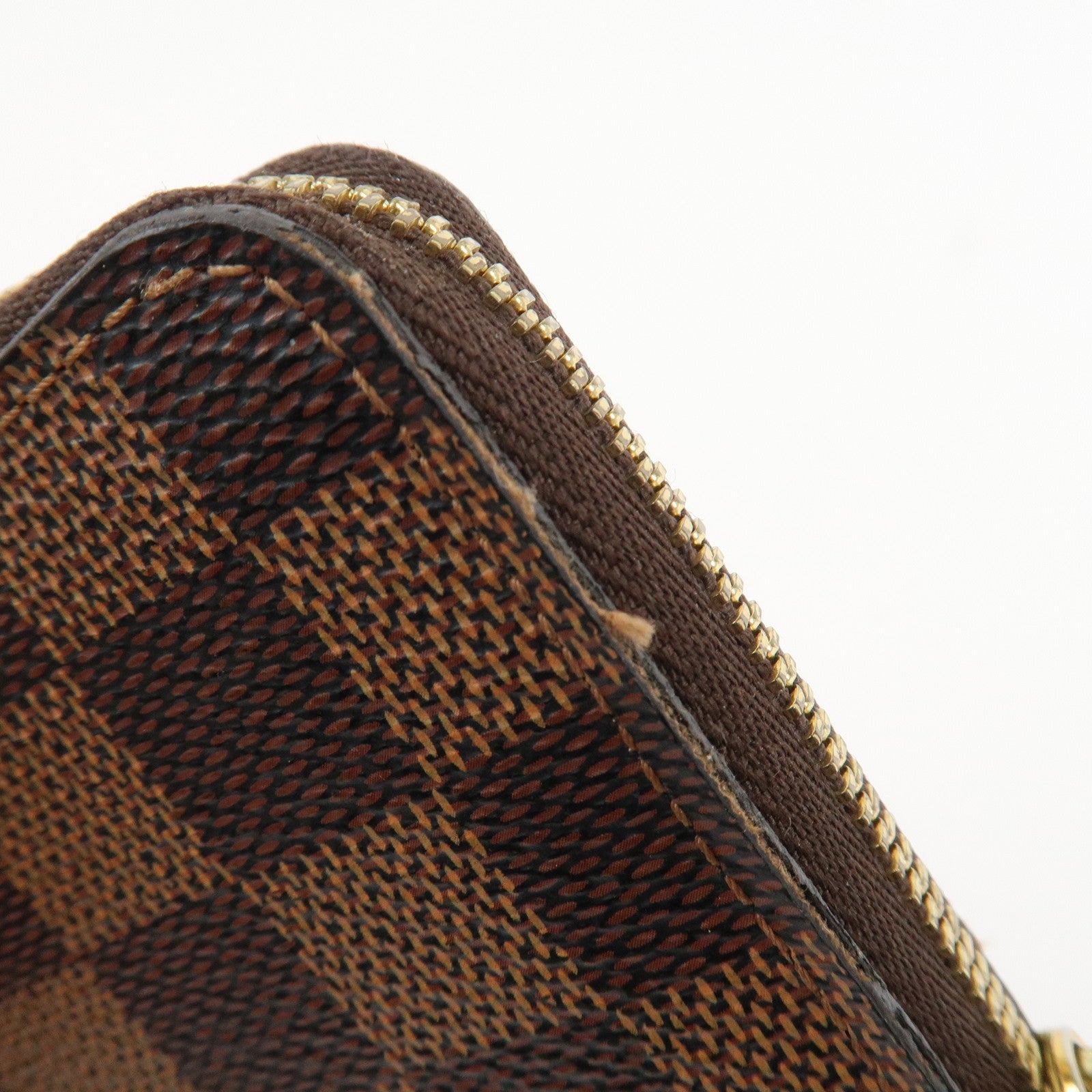 Louis Vuitton Damier Canvas Zippy Round Coin Case Coin Pourse Brown N60213