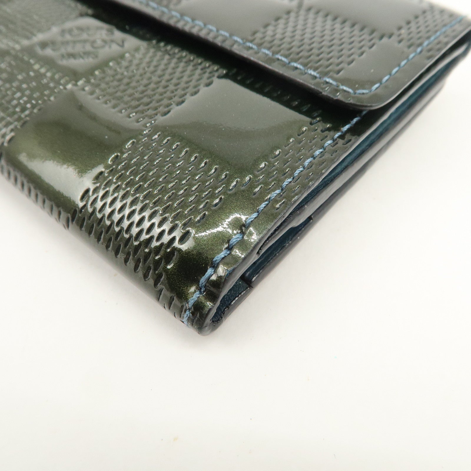 Louis Vuitton Damier Vernis Ludlow Coin Case Petrol Blue M92136