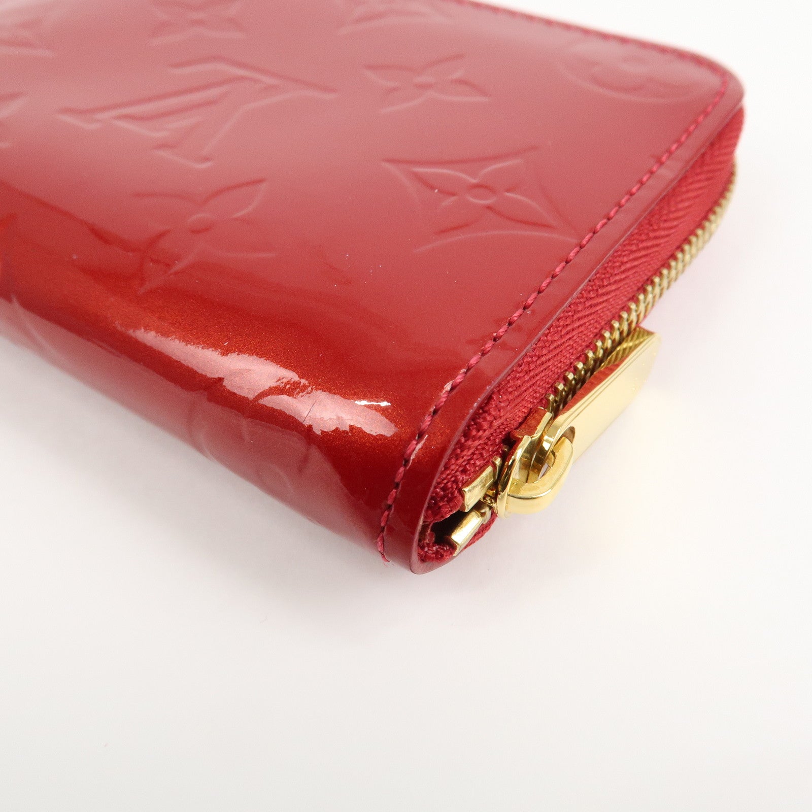 Louis Vuitton Monogram Vernis Leather Zippy Coin Purse Red M93608 Used