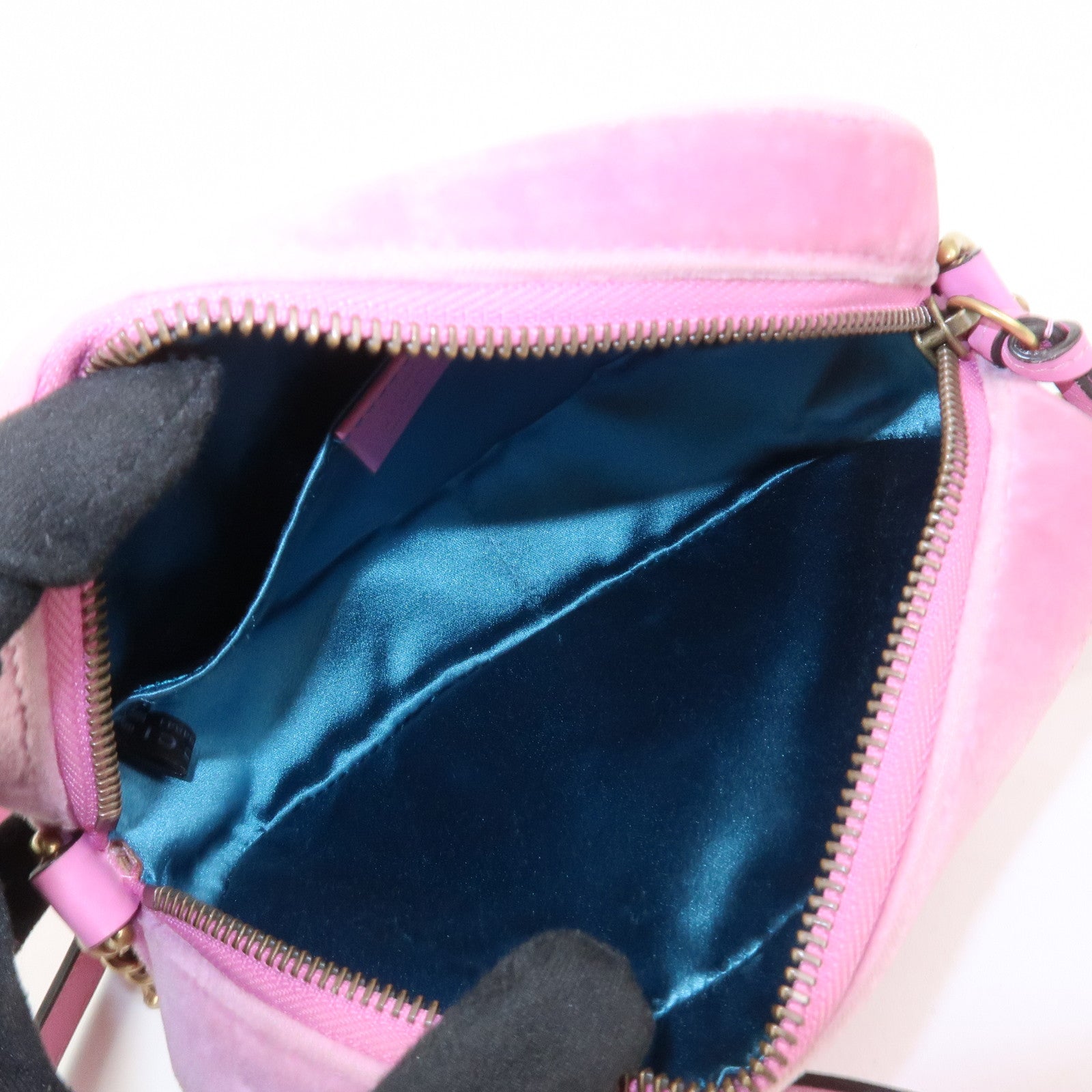 GUCCI GG Marmont Velour Shoulder Bag Corssbody Bag Pink 448065