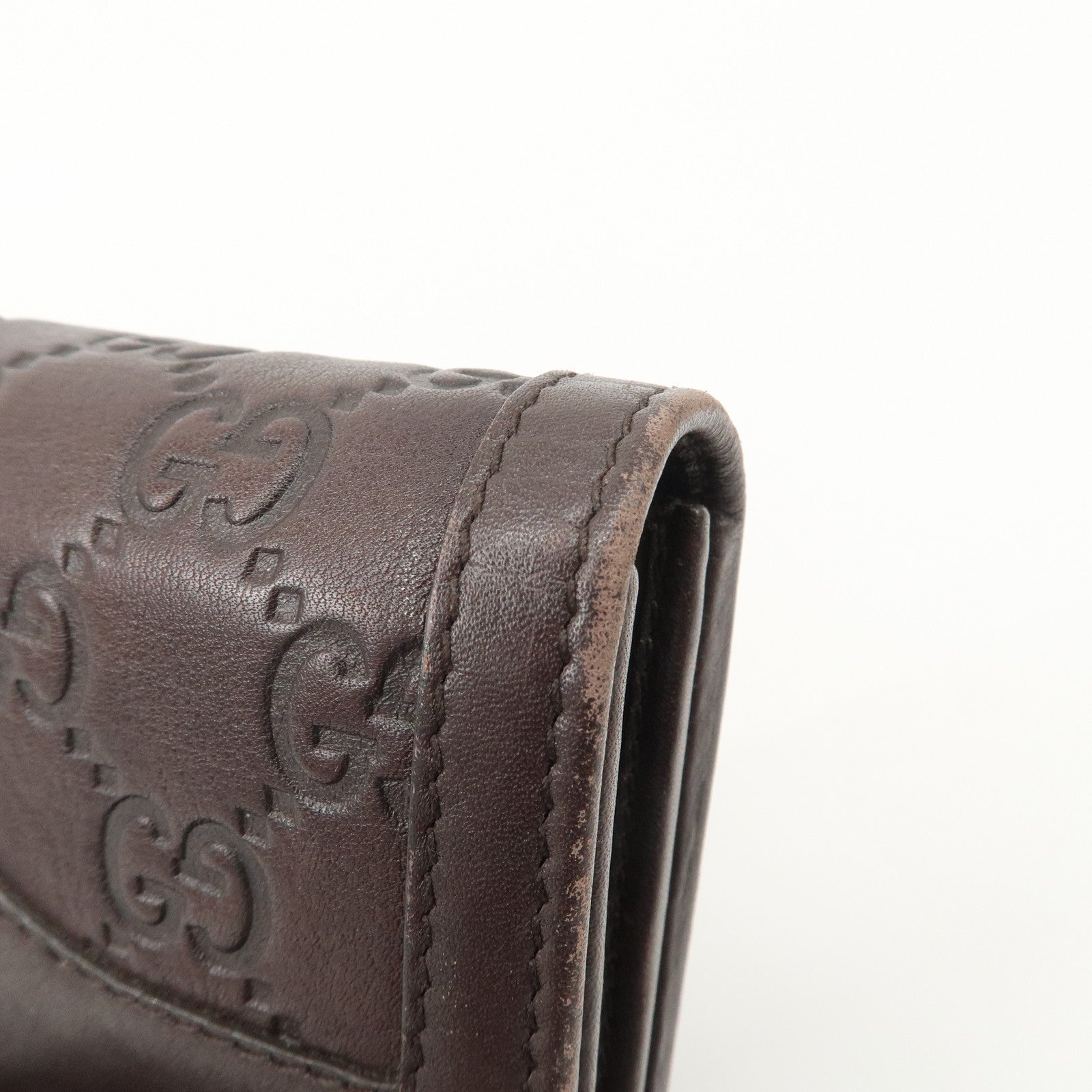 GUCCI Guccissima Interlocking GG Leather Bi-fold Wallet 282431 Used