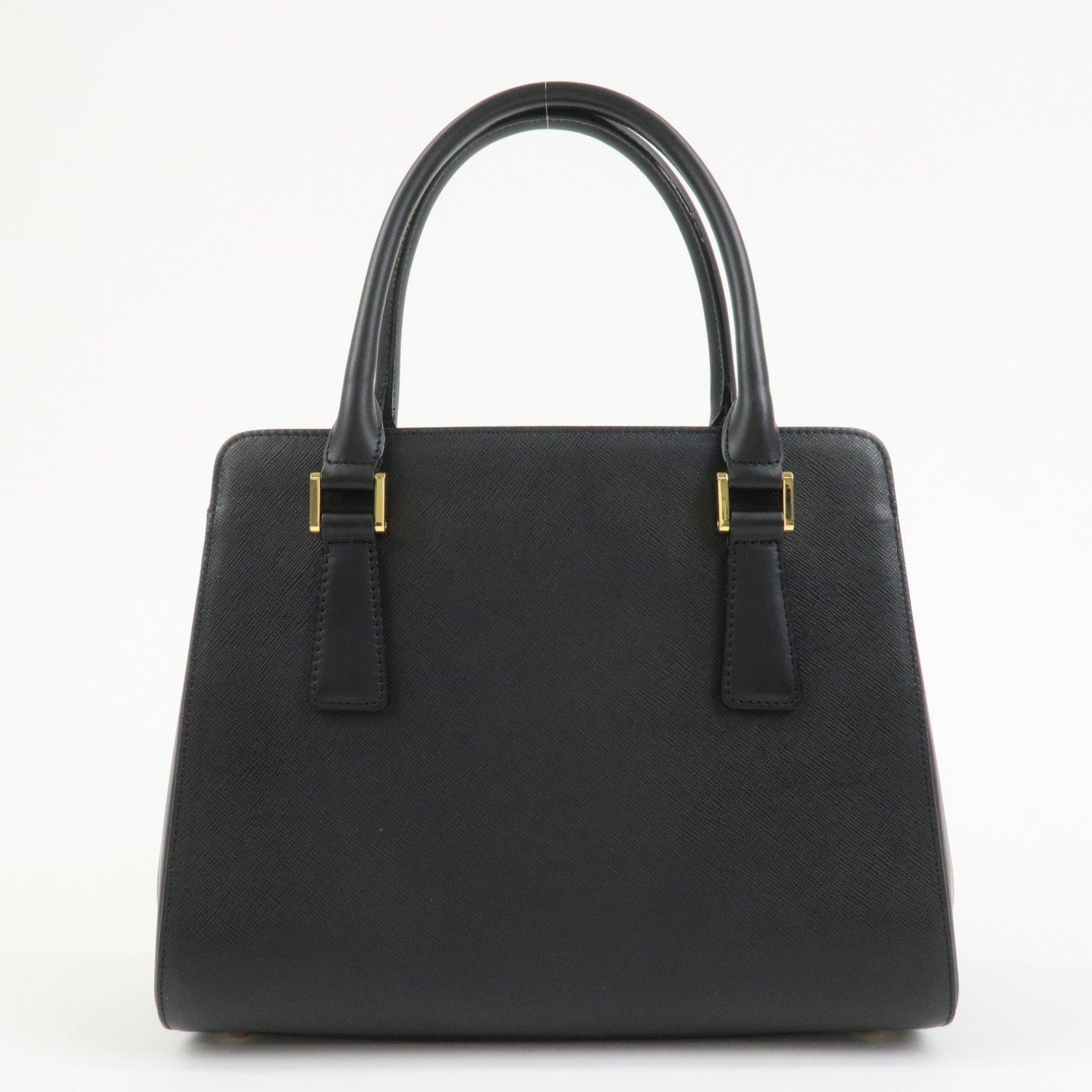 BURBERRY Logo Leather Hand Bag Black