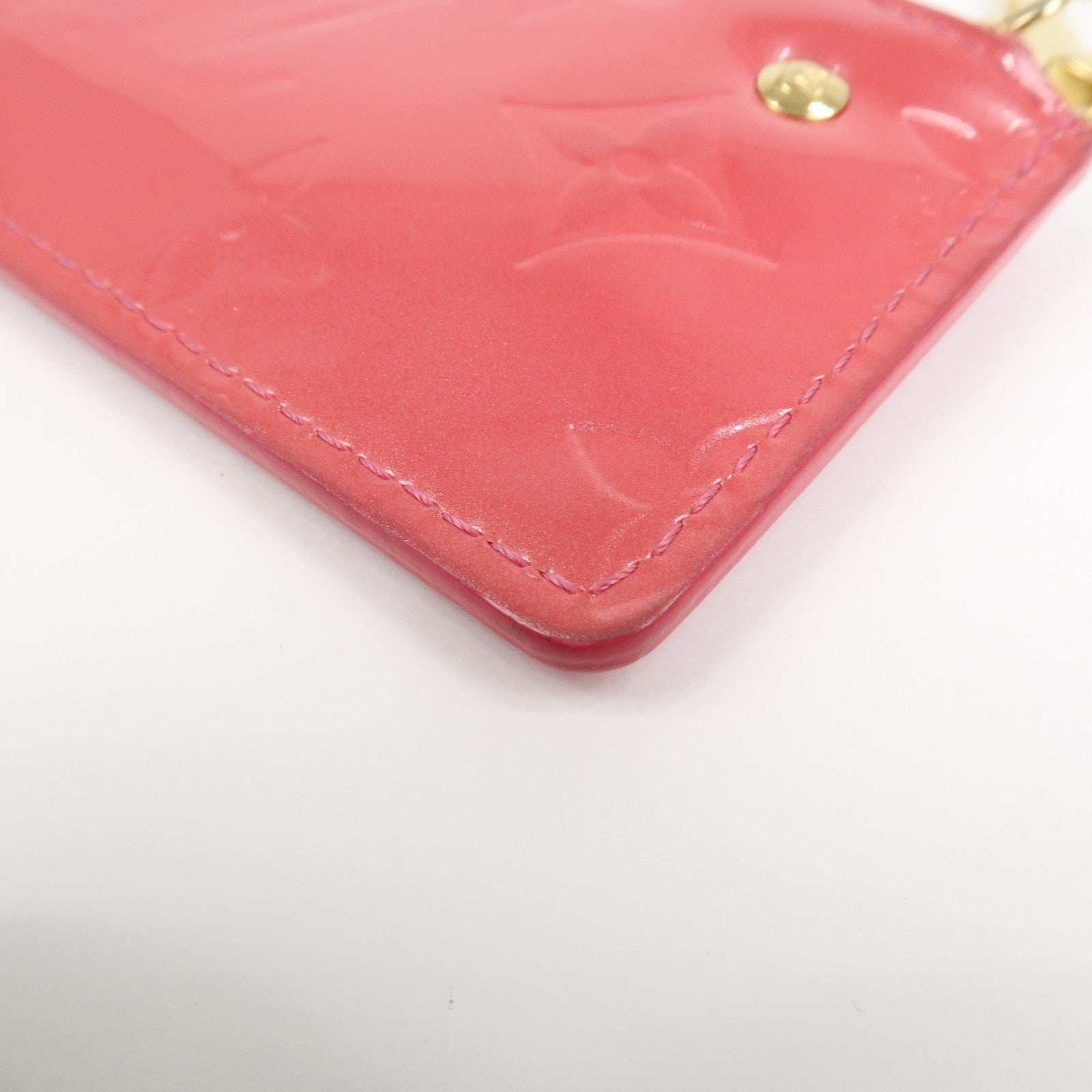 Louis Vuitton Monogram Vernis Pochette Cles Coin Case Pink M9144F