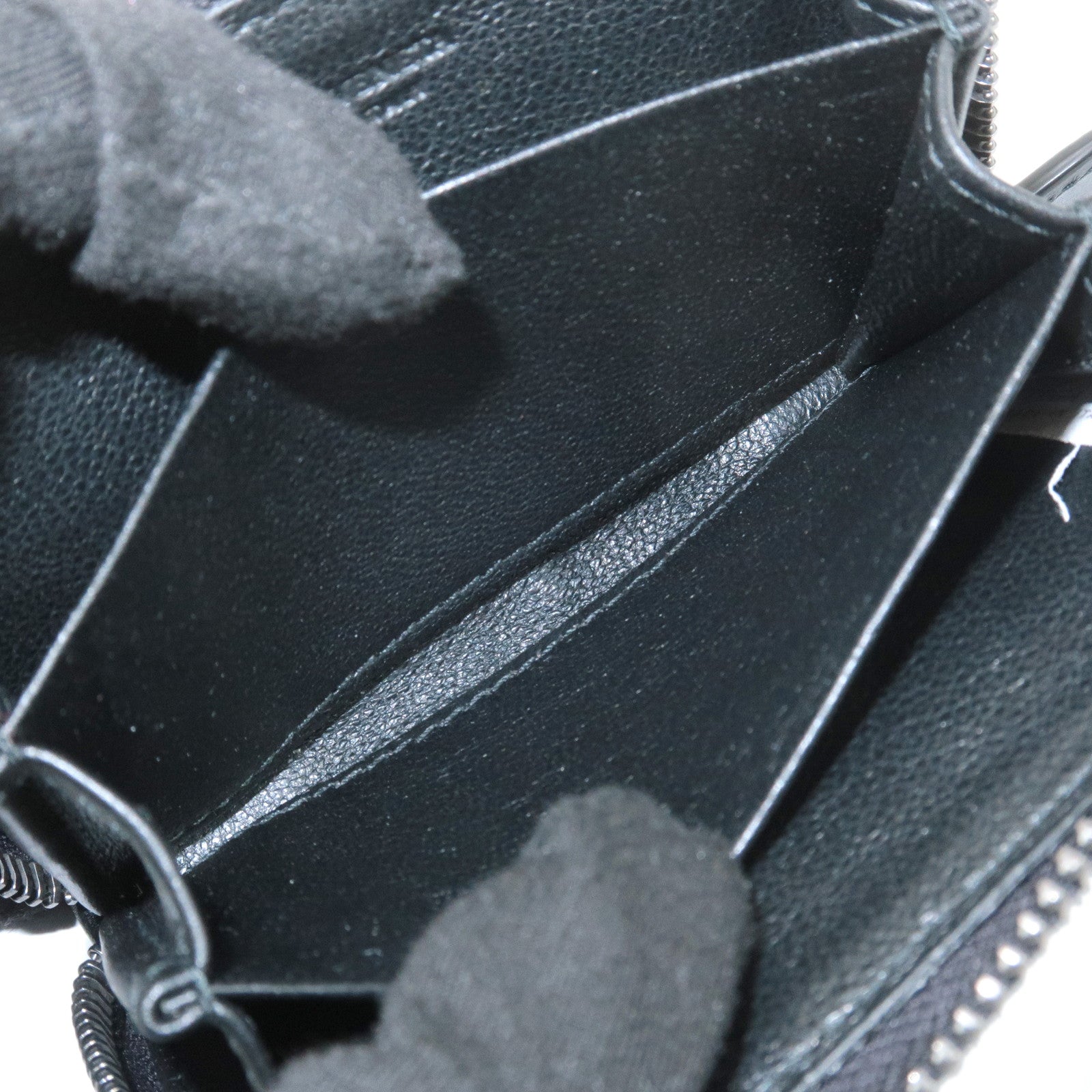 BOTTEGA VENETA Intrecciato Leather Coin Case Black Used