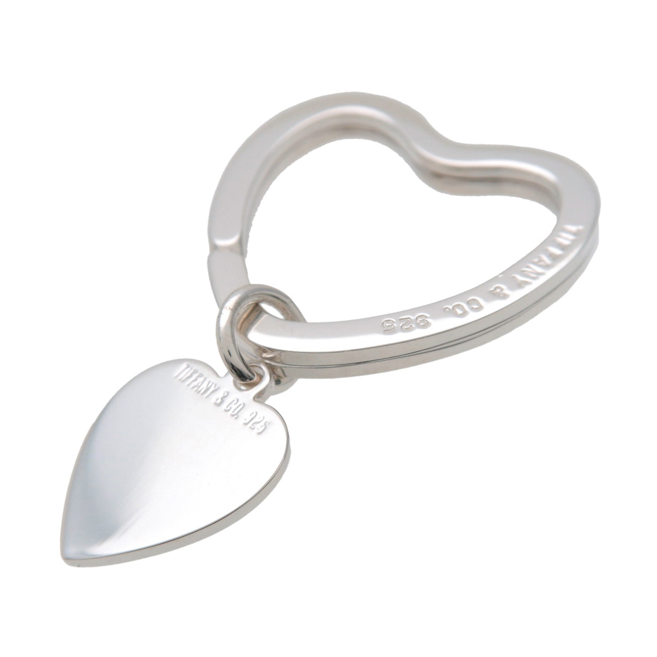 Tiffany & Co Open Heart Key Ring Key Chain SV925 Silver