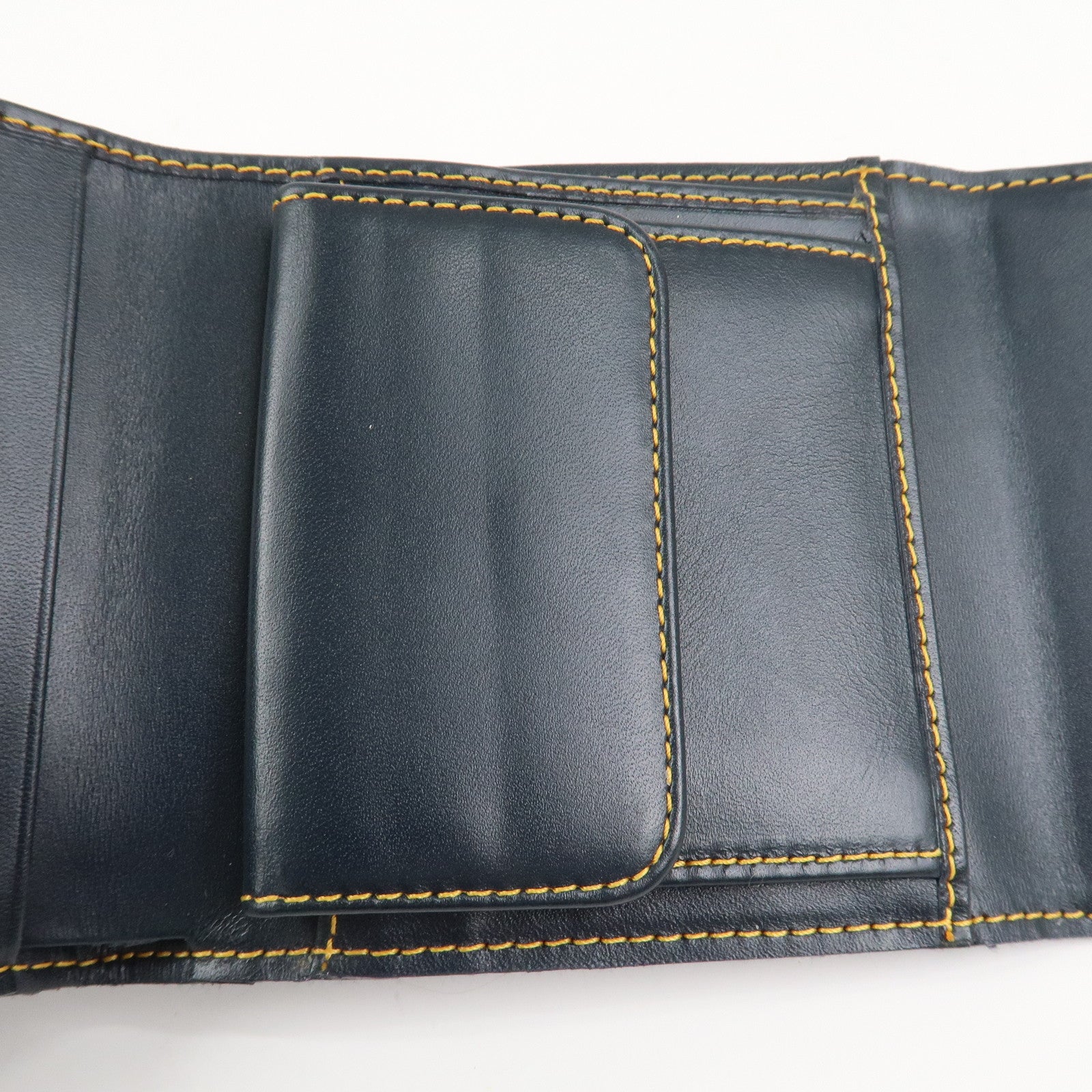 Christian Dior Trotter Canvas Leather Tri-fold Wallet Navy