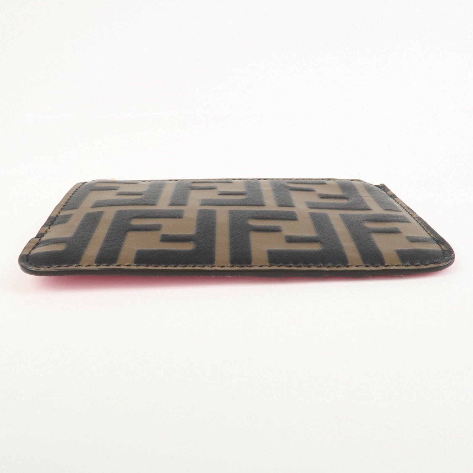 FENDI F IS FENDI Zucca Card Case Flagment Case Black Brown 8AP161