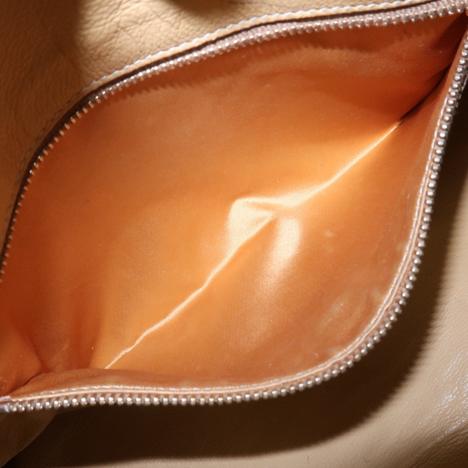 PRADA Leather Hand Bag Boston Bag Hand Bag Beige