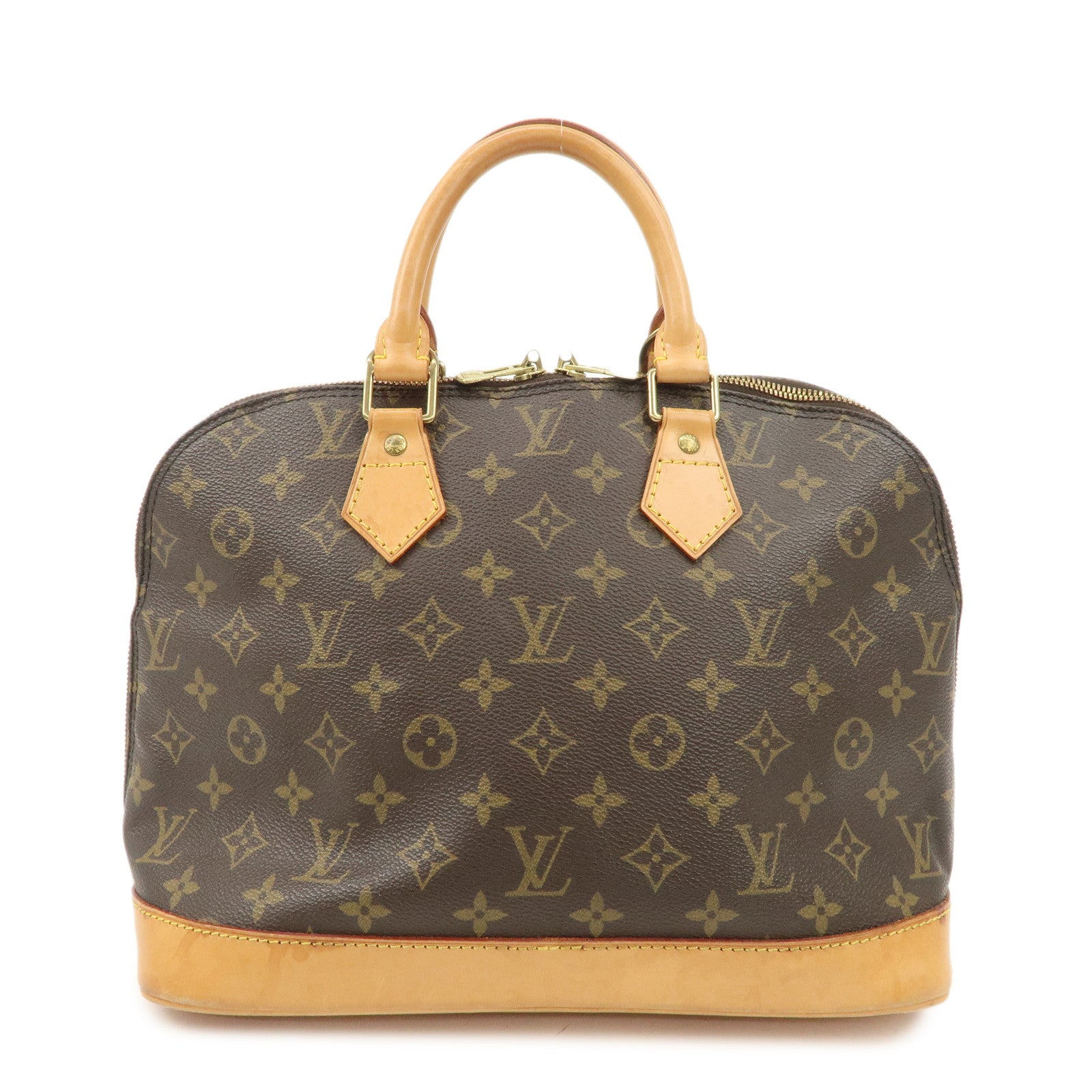 Louis Vuitton Monogram Canvas Alma Hand Bag Brown M51130 Used