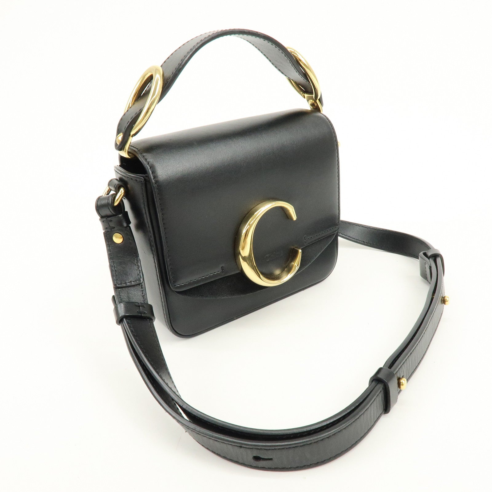 Chloe See By Chloe Leather 2Way Bag Shoulder Bag Hand Bag Black
