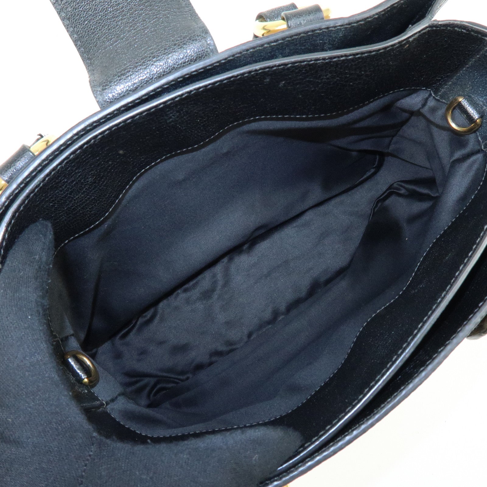 MIU MIU Madras Leather 2Way Hand Bag Bi-color Beige Black RN0799