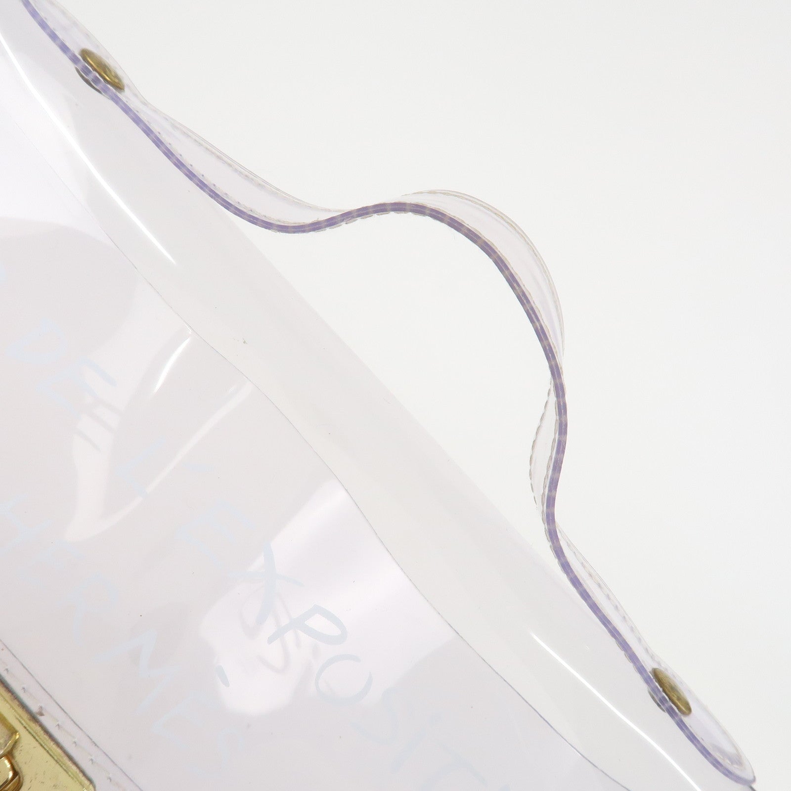 HERMES Kelly Vinyl Hand Bag Clear Gold