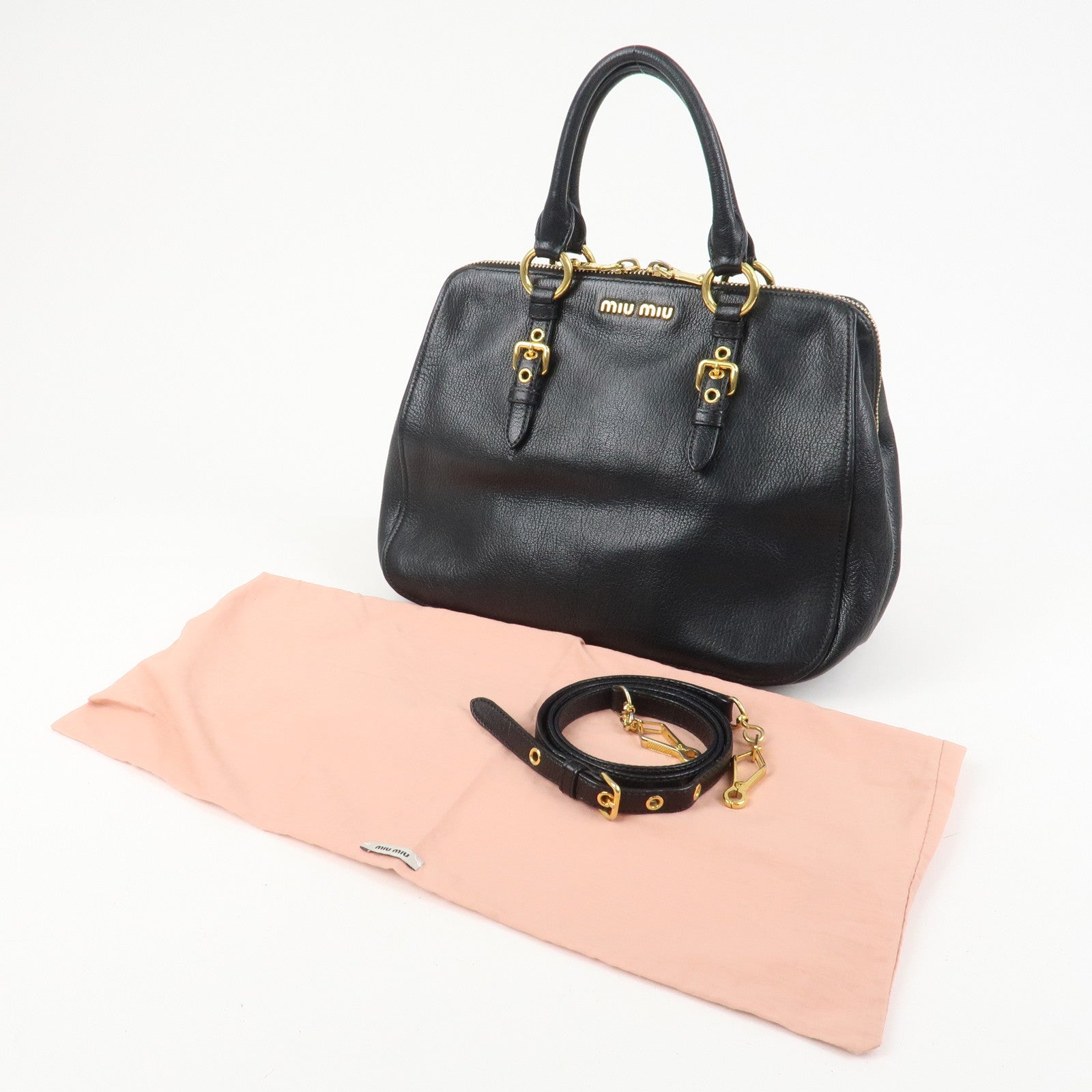 MIU MIU MADRAS 2Way Bag Hand Bag Shoulder Bag RL0058