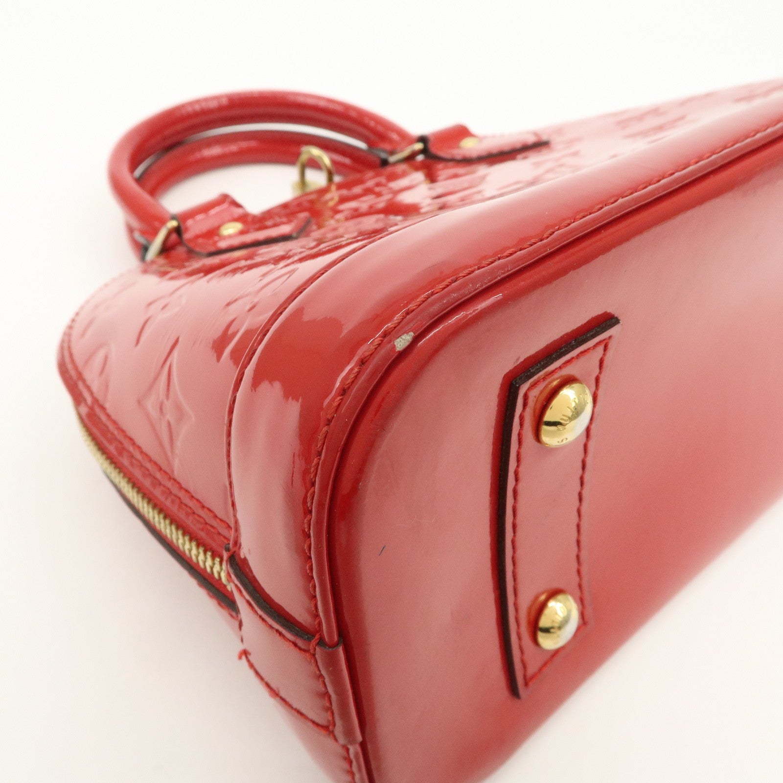Louis Vuitton Monogram Vernis Alma BB 2Way Hand Bag Cerise M90174