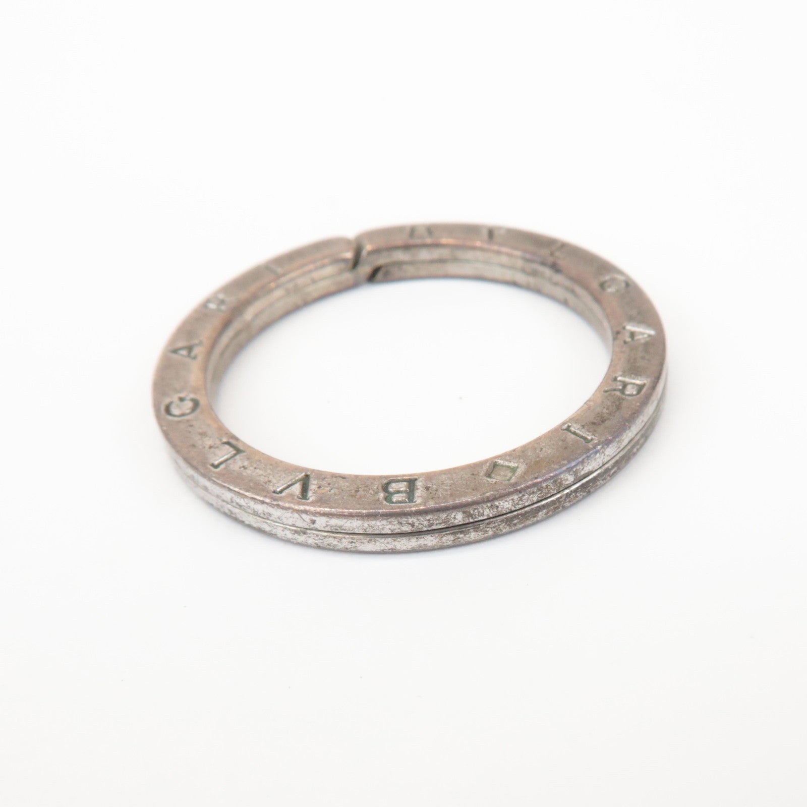 BVLGARI Logo SV925 Key Ring Bag Charm Silver