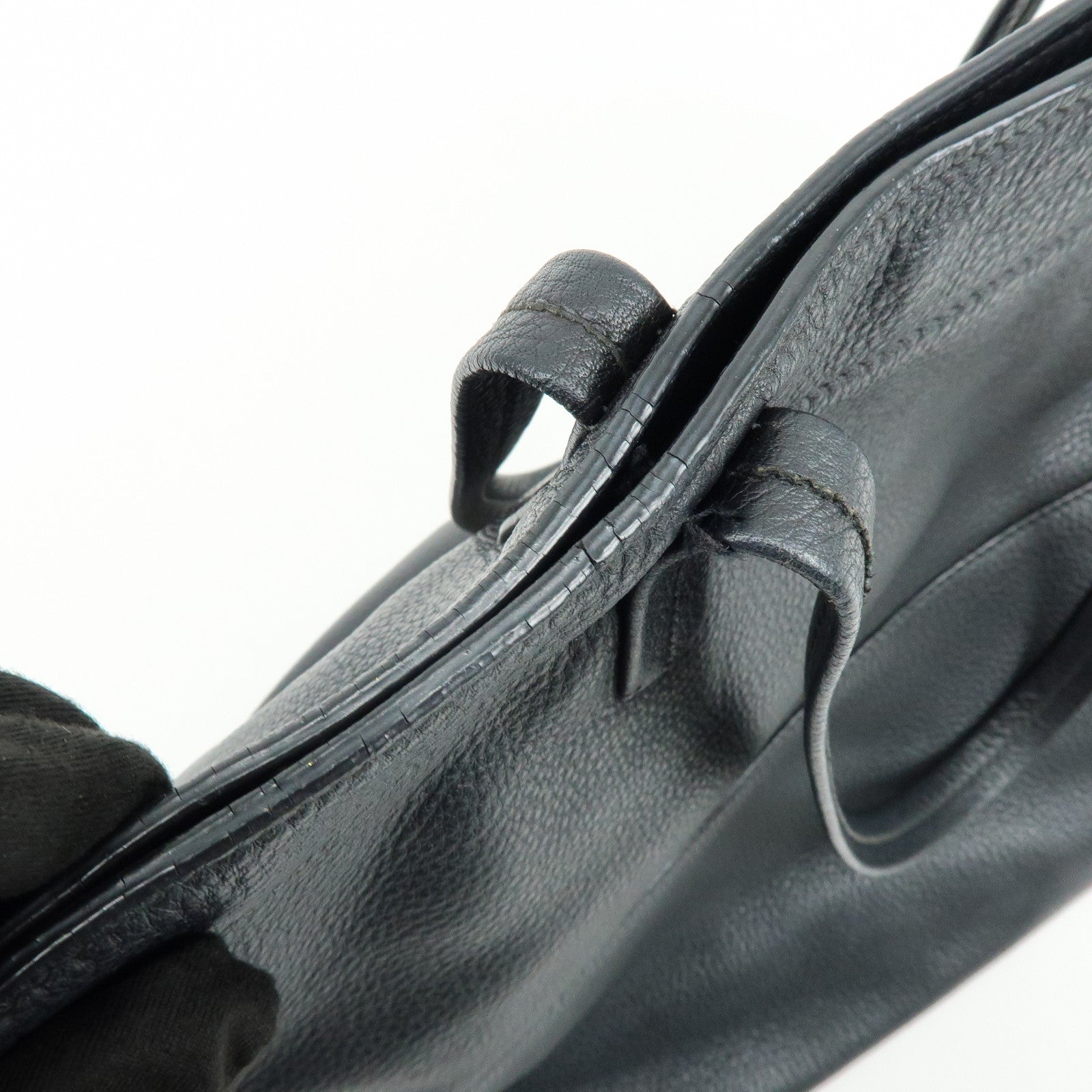 MIU MIU Leather Tote Bag Shoulder Bag Hand Black RR1934