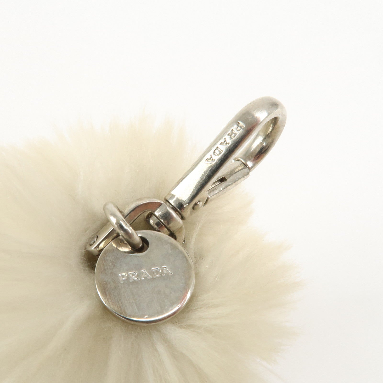 PRADA Teddy Bear Bag Charm Key Charm Ivory