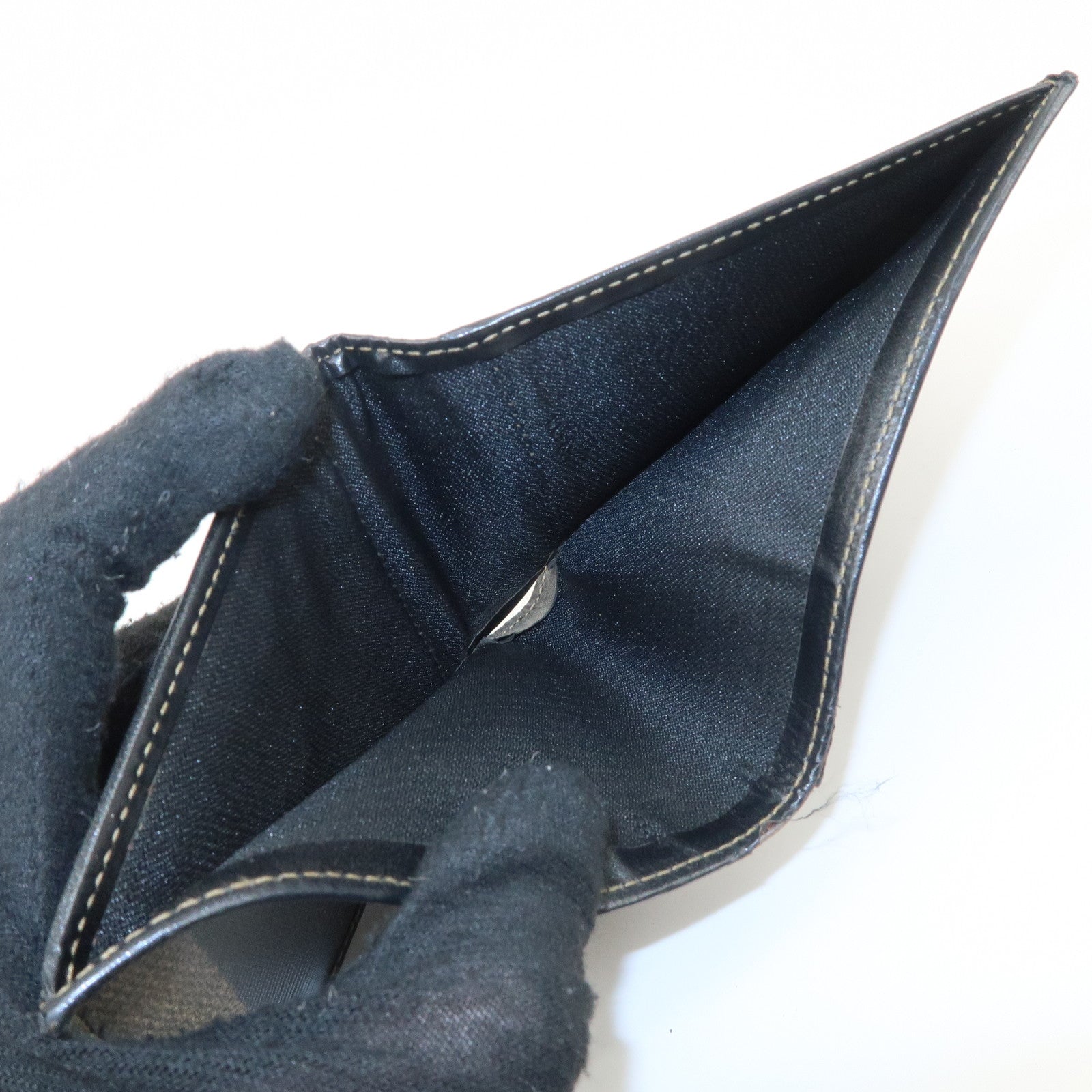 FENDI Set of 2 Pecan Leather PVC Wallet Black Brown 01445-069 30851 Used