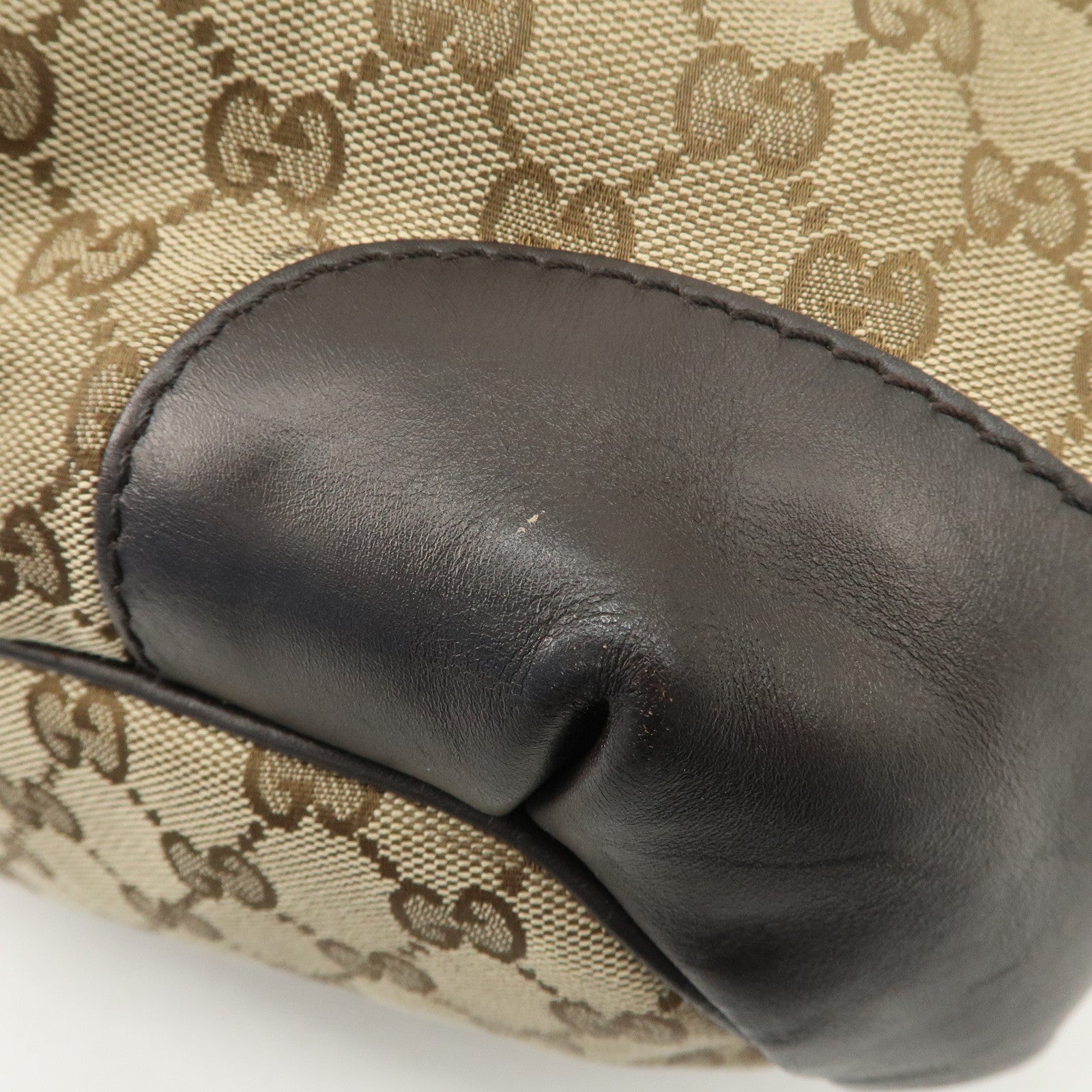 GUCCI Sukey GG Canvas Leather 2Way Tote Bag Beige Dark Brown 285730 Used