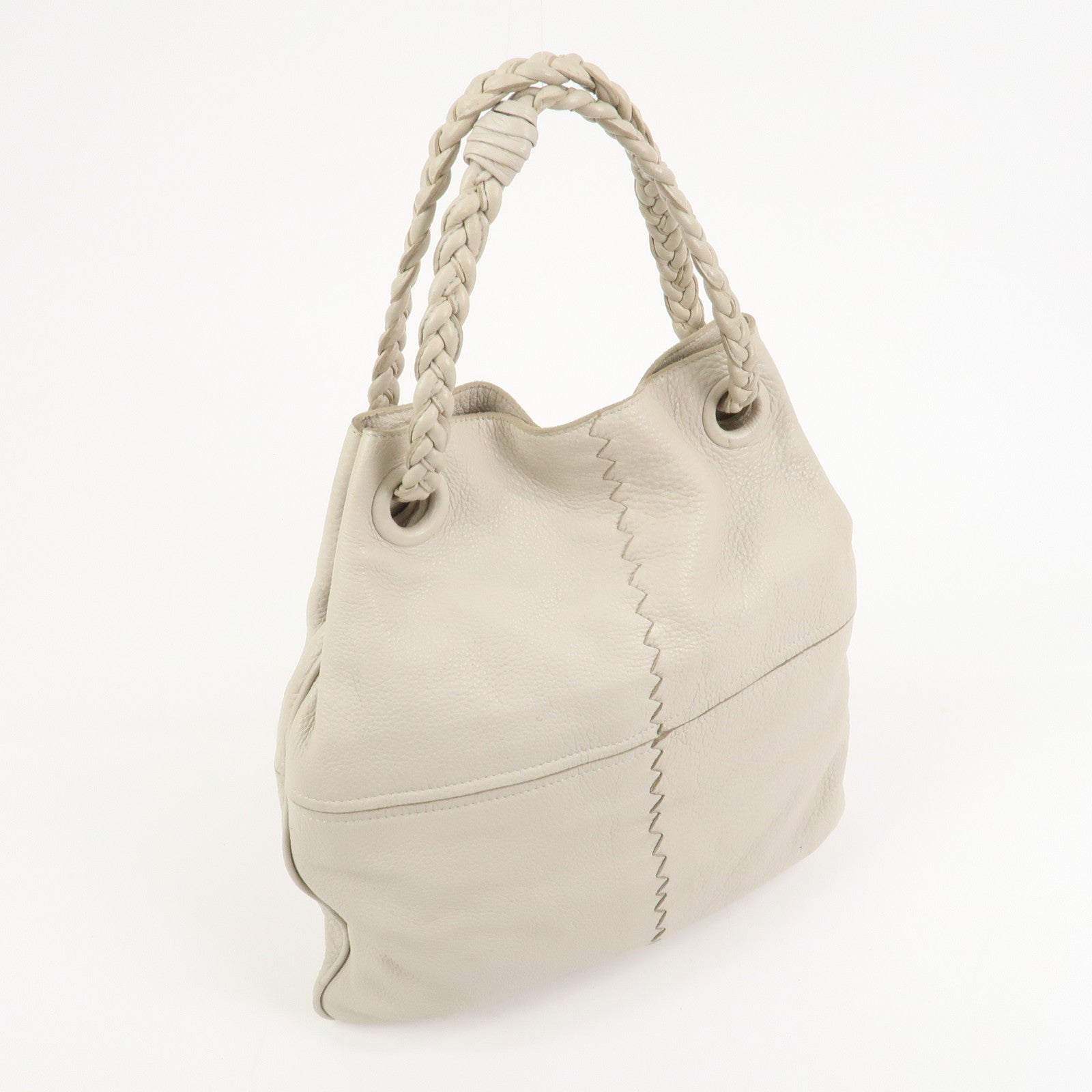 BOTTEGA VENETA Calf Leather 2Way Shoulder Bag Hand Bag Ivory