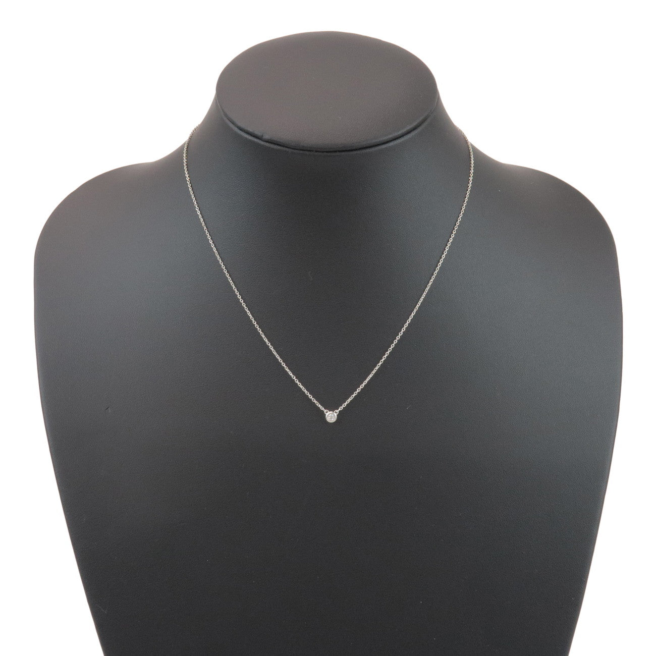 Tiffany & Co By The Yard 1P Diamond Necklace SV925 Silver