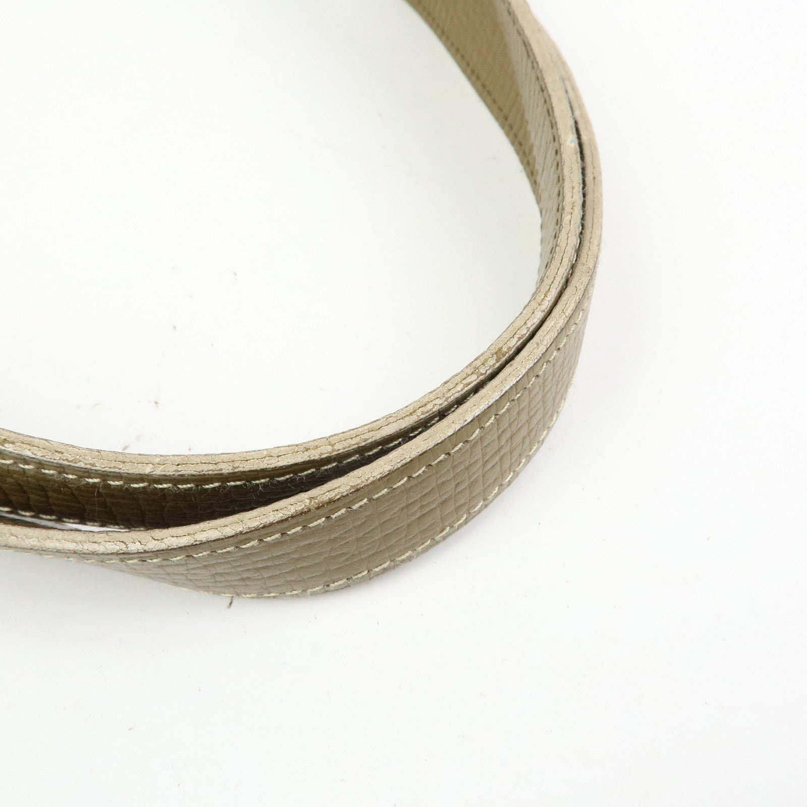 LOEWE Logo Leather Shoulder Bag Hand Bag Khaki