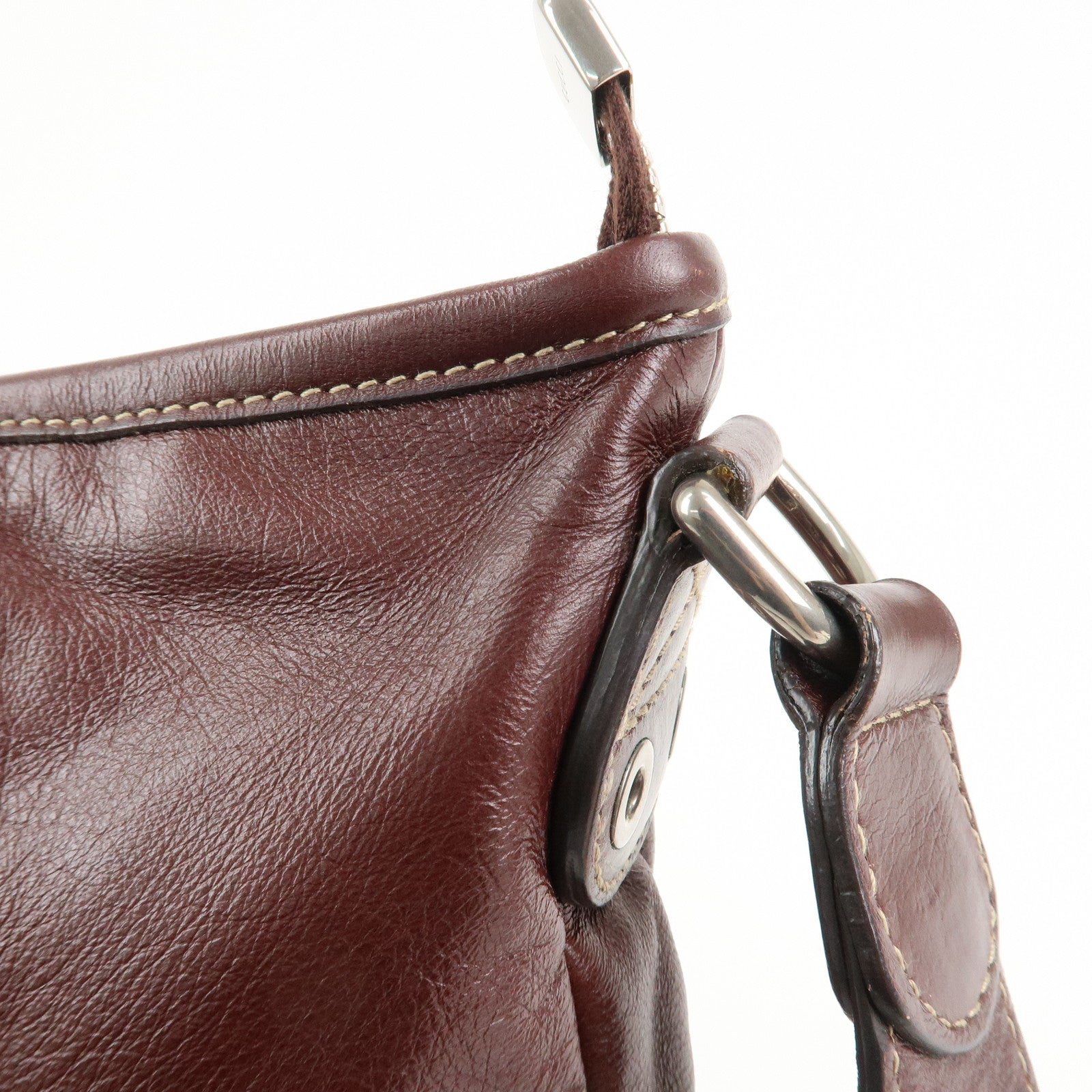 GUCCI Leather Shoulder Bag Crossbody Bag Bordeaux 190279 Used