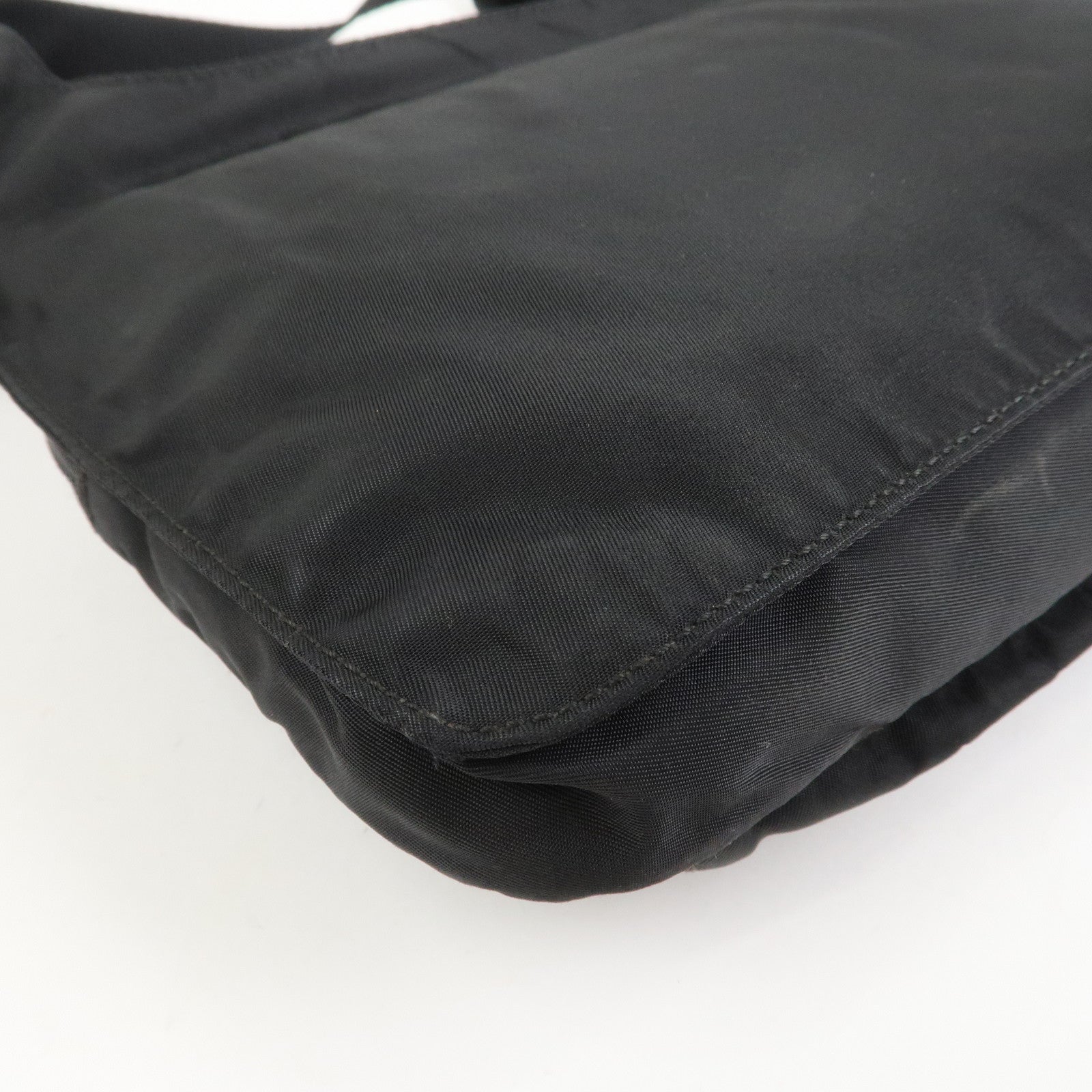 PRADA Nylon Leather Shoulder Bag Crossbody Bag Black BT0521
