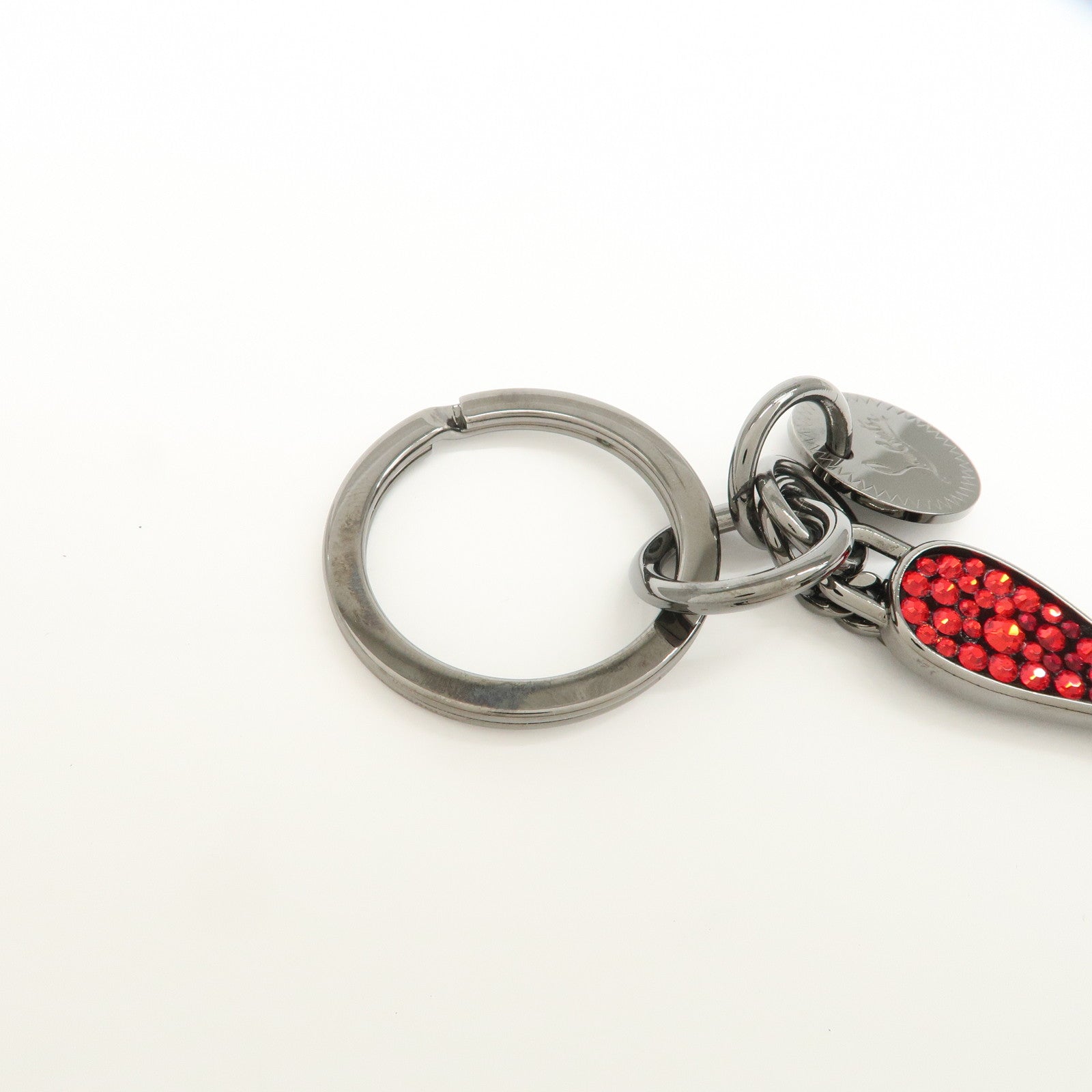 Christian Louboutin Metal Plastic Bag Charm Key Ring Red