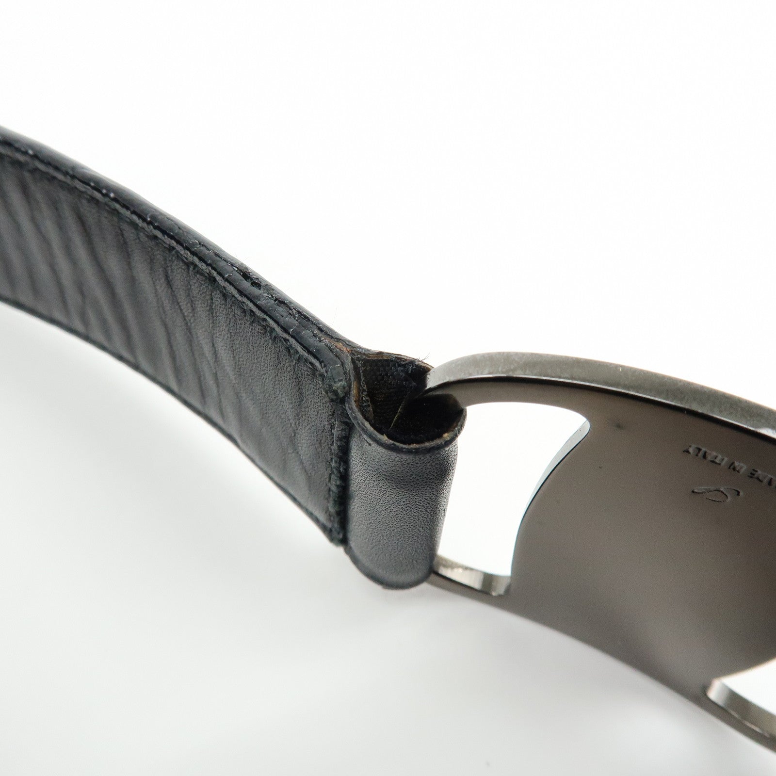 Ferragamo Vara Canvas Leather Shoulder Bag Hand Bag Black