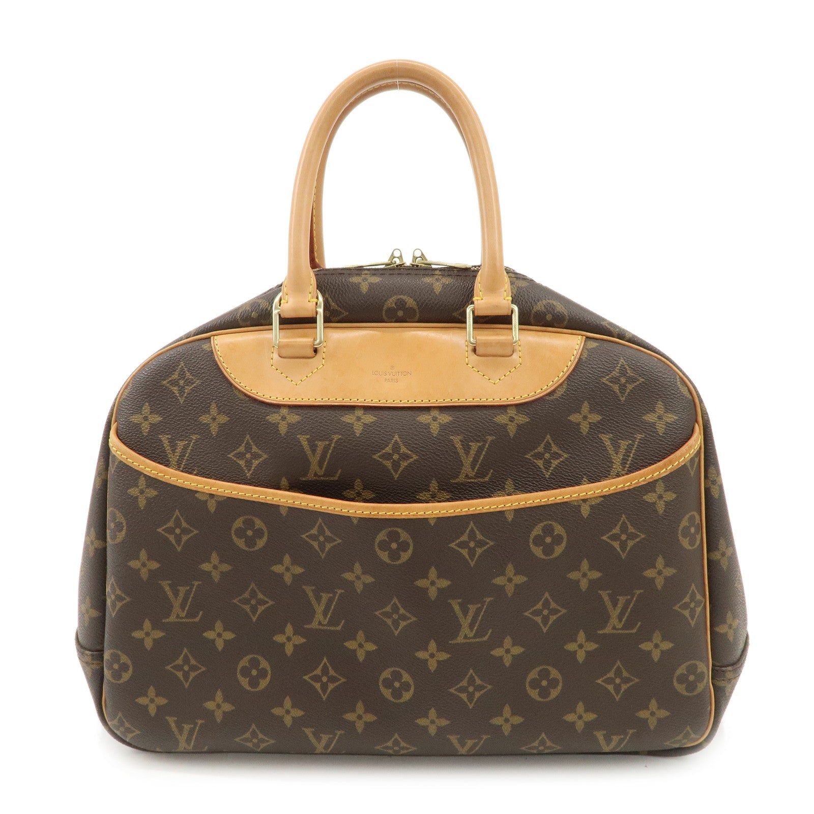 Louis Vuitton Monogram Deauville Hand Bag Brown M47270 Used
