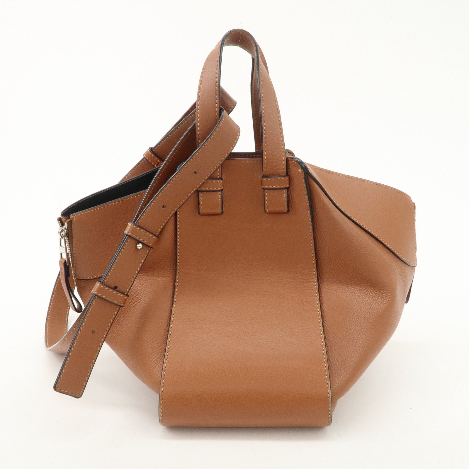 LOEWE Leather Hammock Small 2Way Bag Shoulder Bag Tan Used