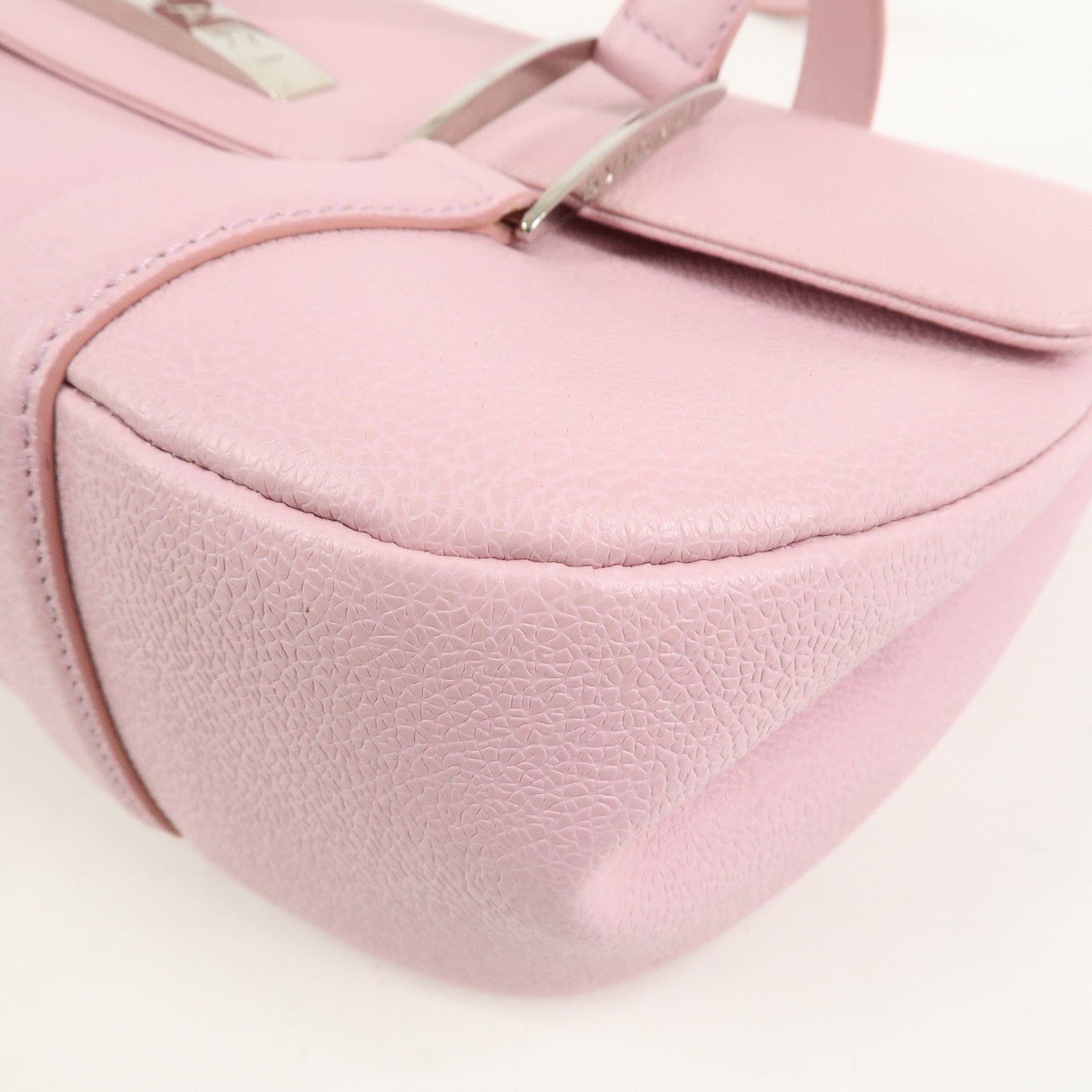 BVLGARI Logo Leather Shoulder Bag Hand Bag Pink