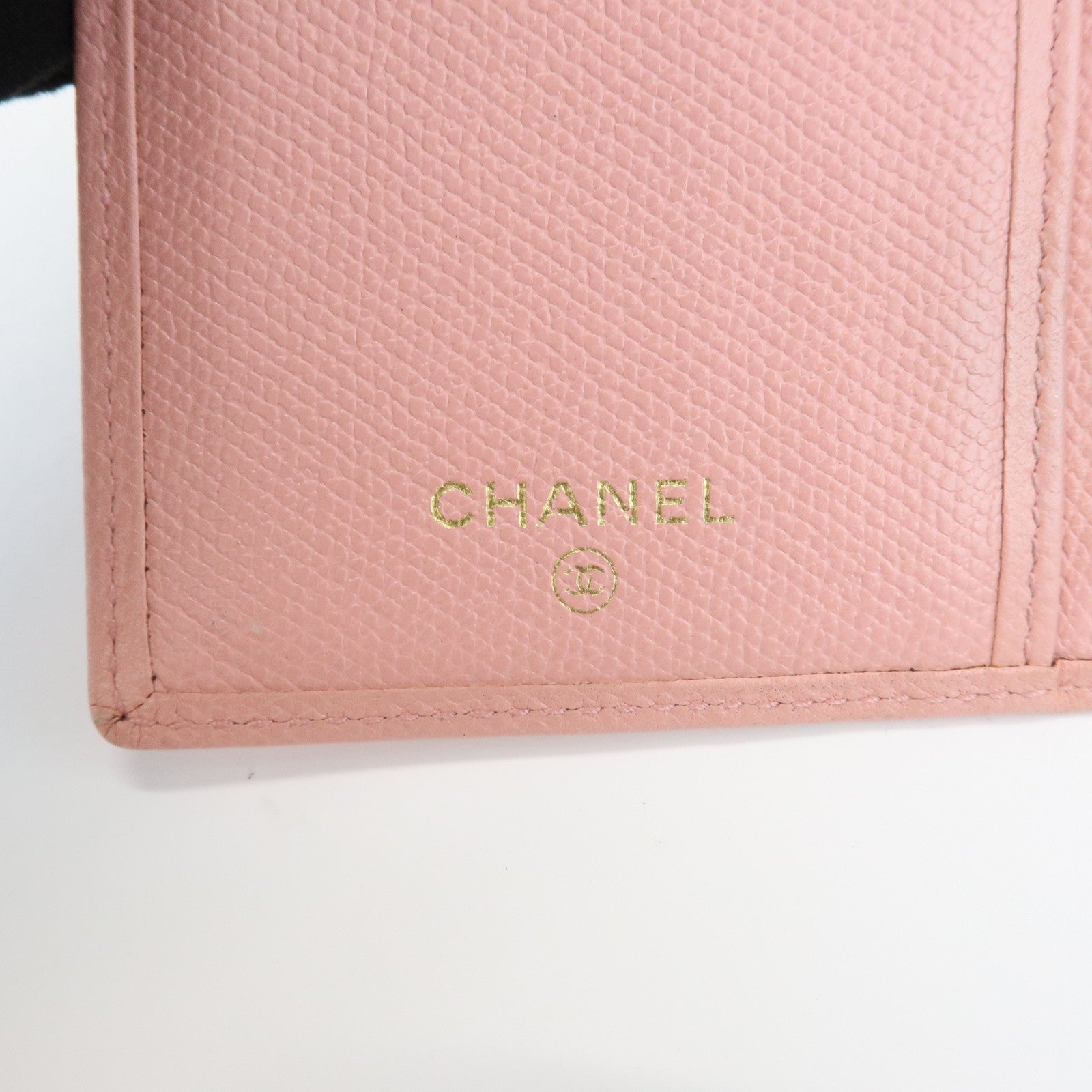 CHANEL COCO Mark Leather Bi-fold Long Wallet Pink