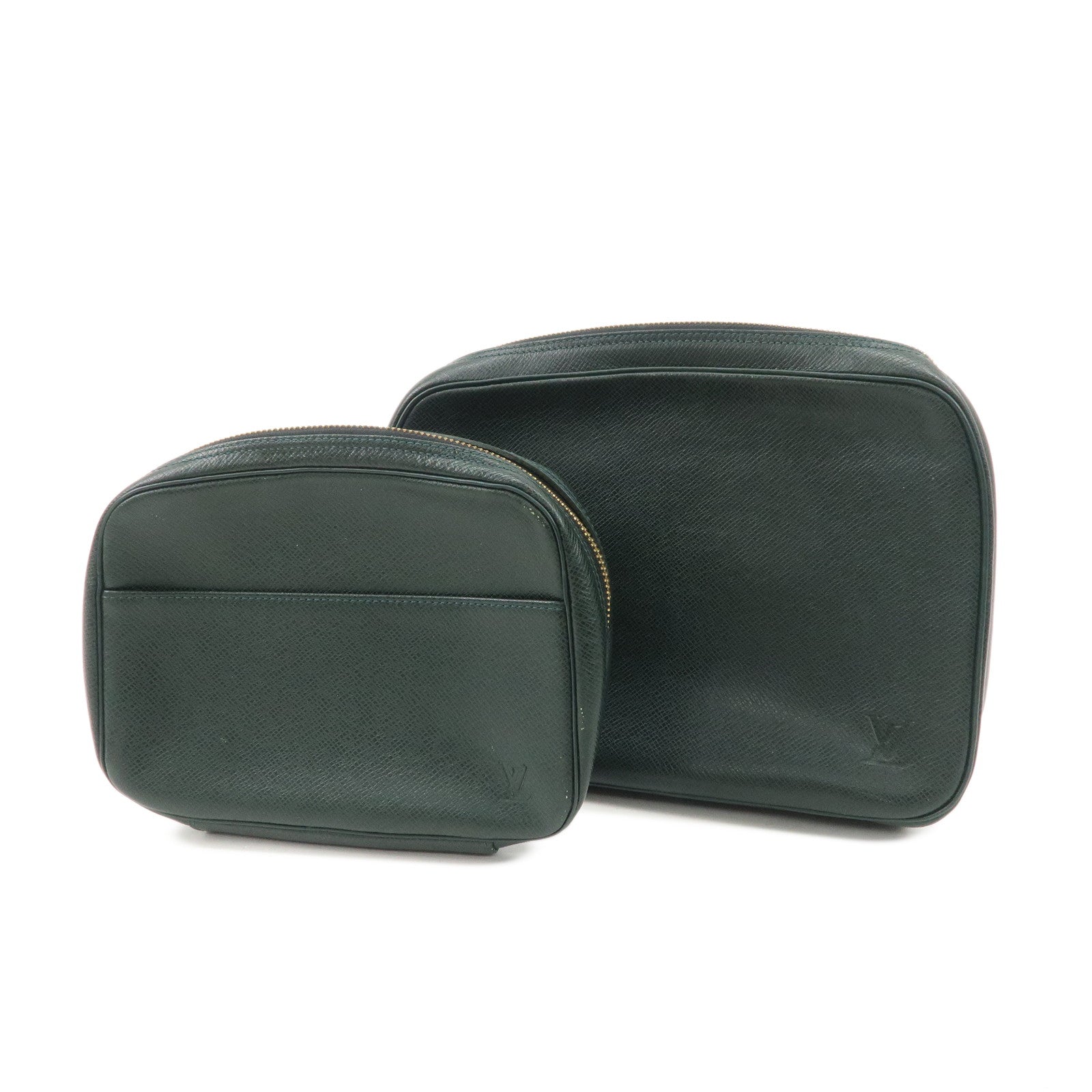 Louis Vuitton Set of 2 Taiga Leather Pouch Epicea M30214 M30304 Used