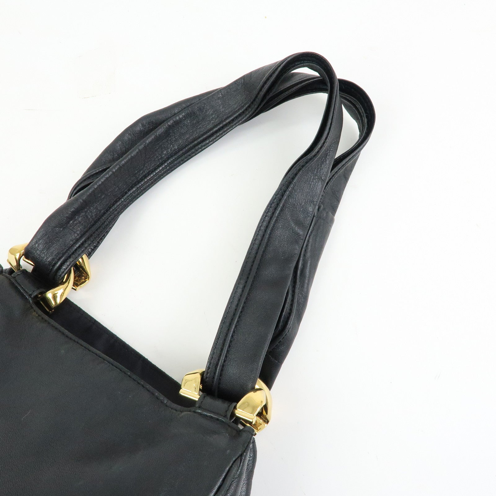 LOEWE Anagram Nappa Leather Hand Bag Shoulder Bag Black