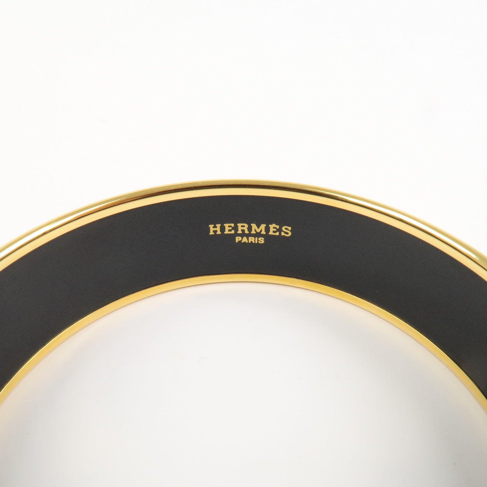 HERMES Email GM Bangle Bracelet Cloisonne Enamel Gray
