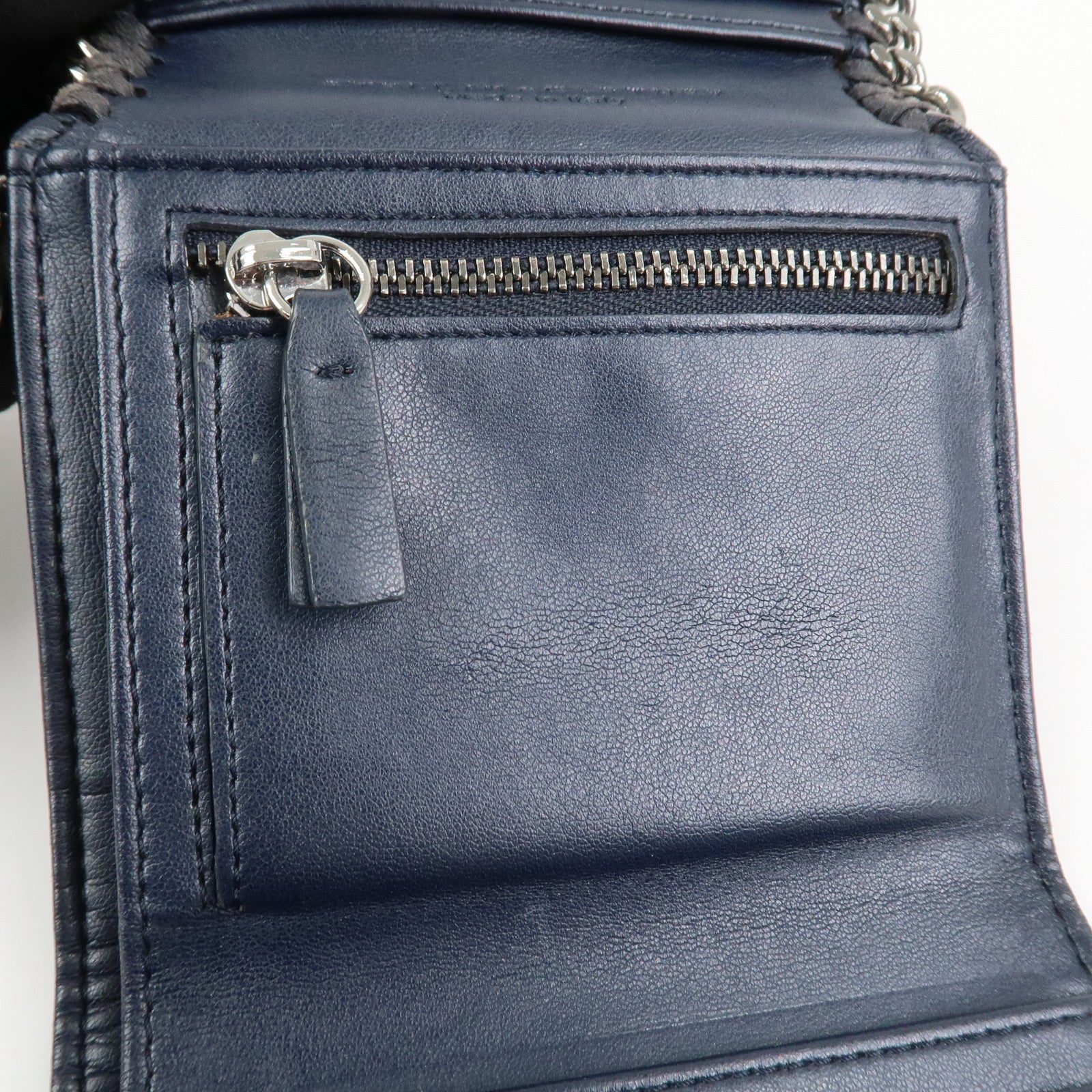 STELLA MCCARTNEY Falabella Polyester Small Flap Wallet Navy